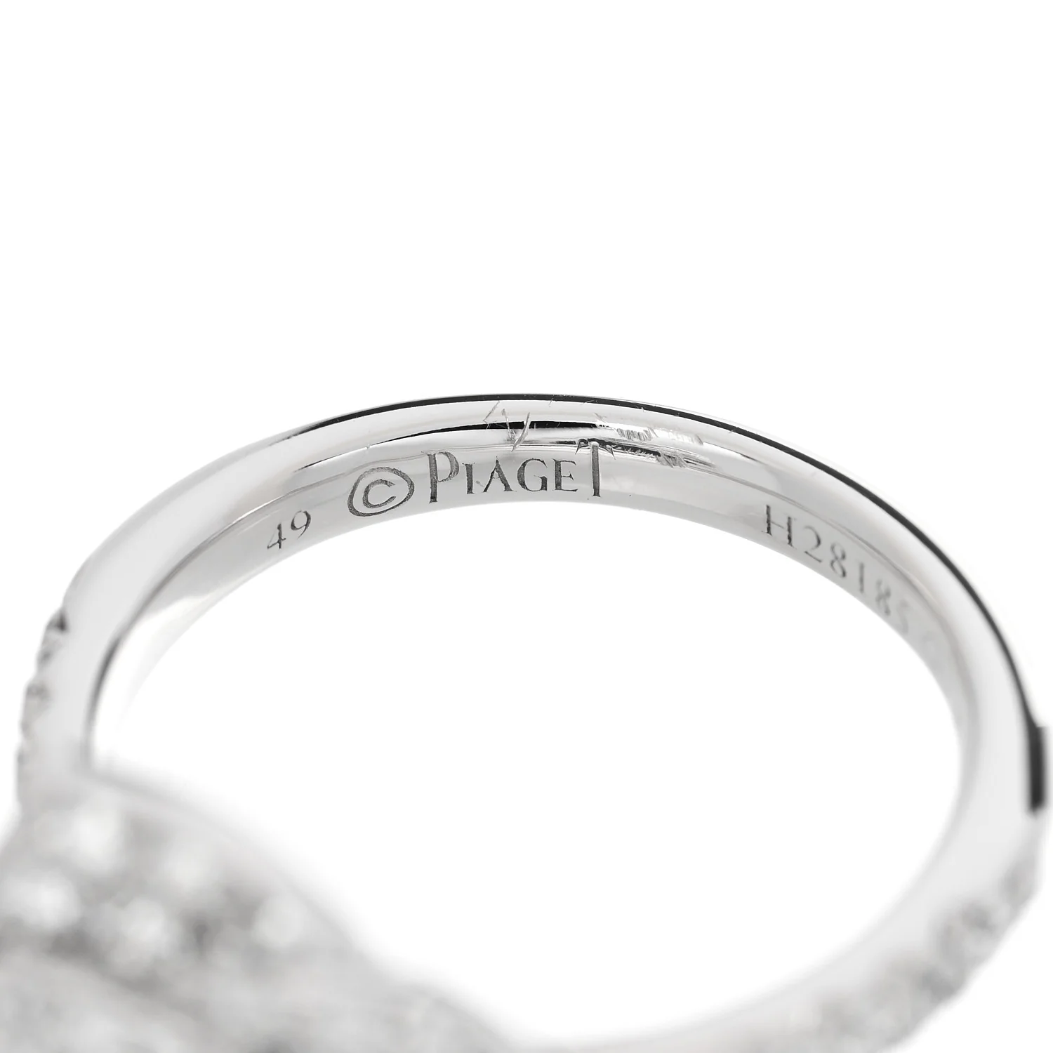 18K White Gold Diamond Rose Ring 49 4.75 - Image 5