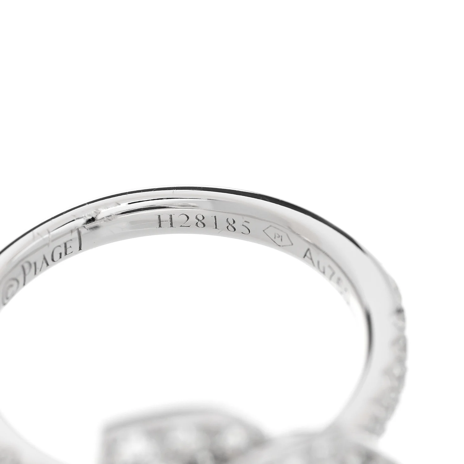 18K White Gold Diamond Rose Ring 49 4.75 - Image 6