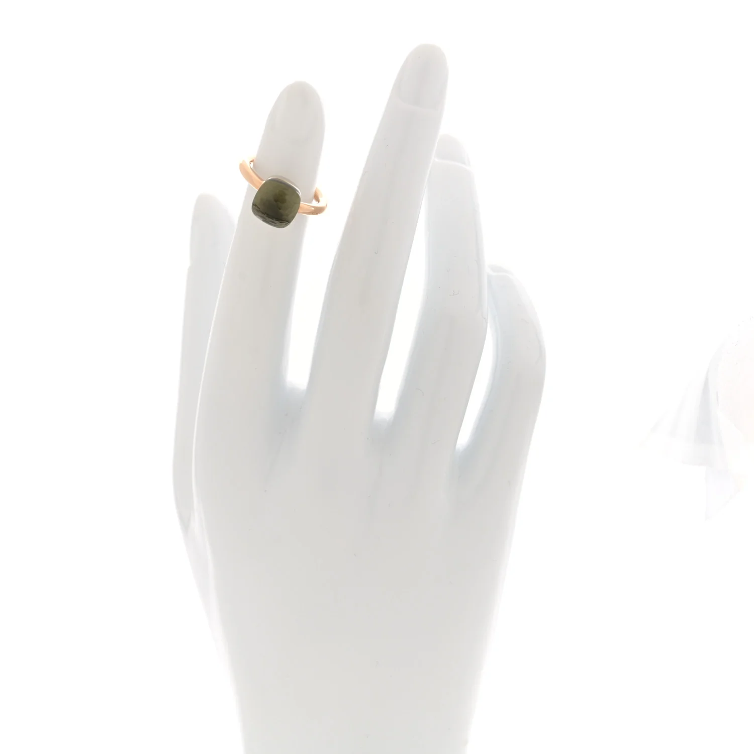 18K Rose White Gold Prasiolite Classic Nudo Ring 52/6 - Image 4