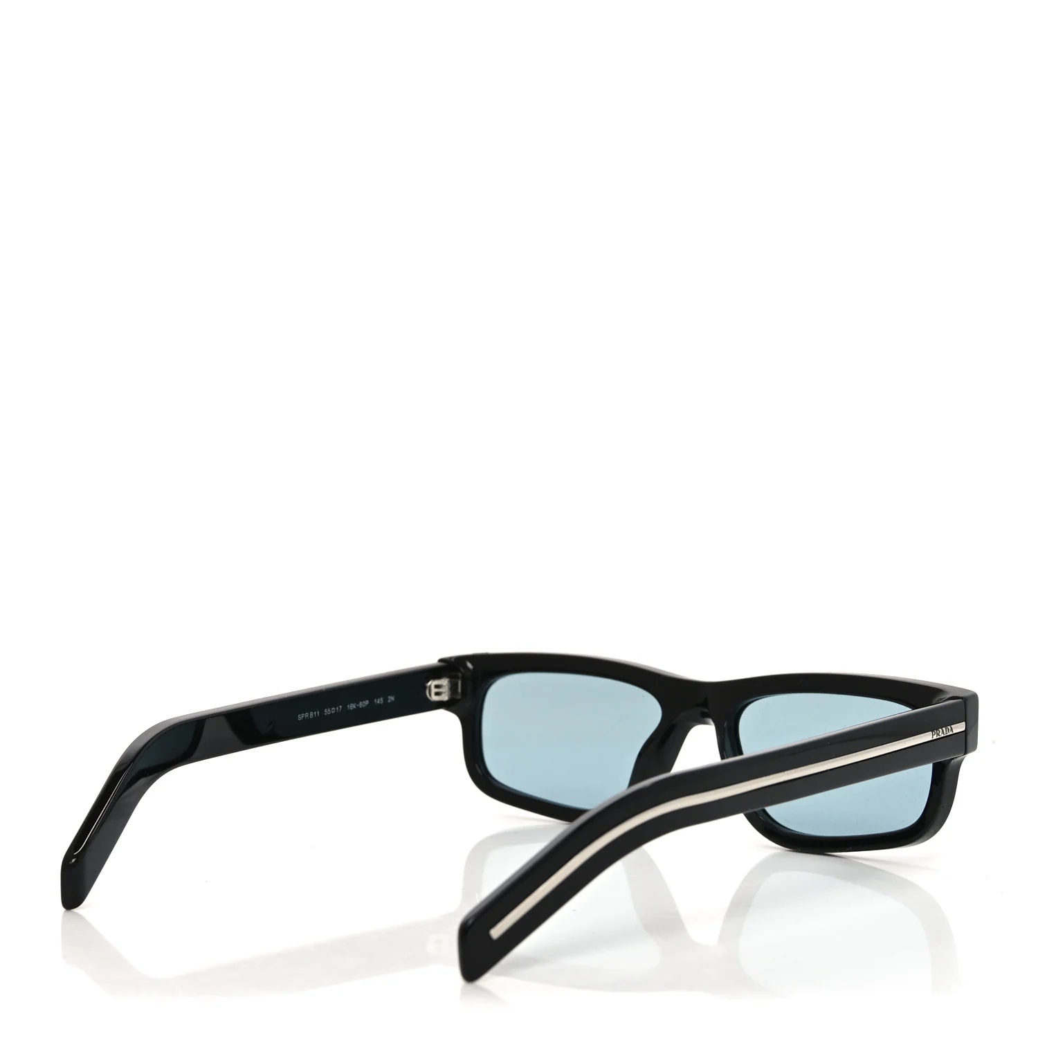Acetate Rectangular Sunglasses SPR B11 Black - Image 4