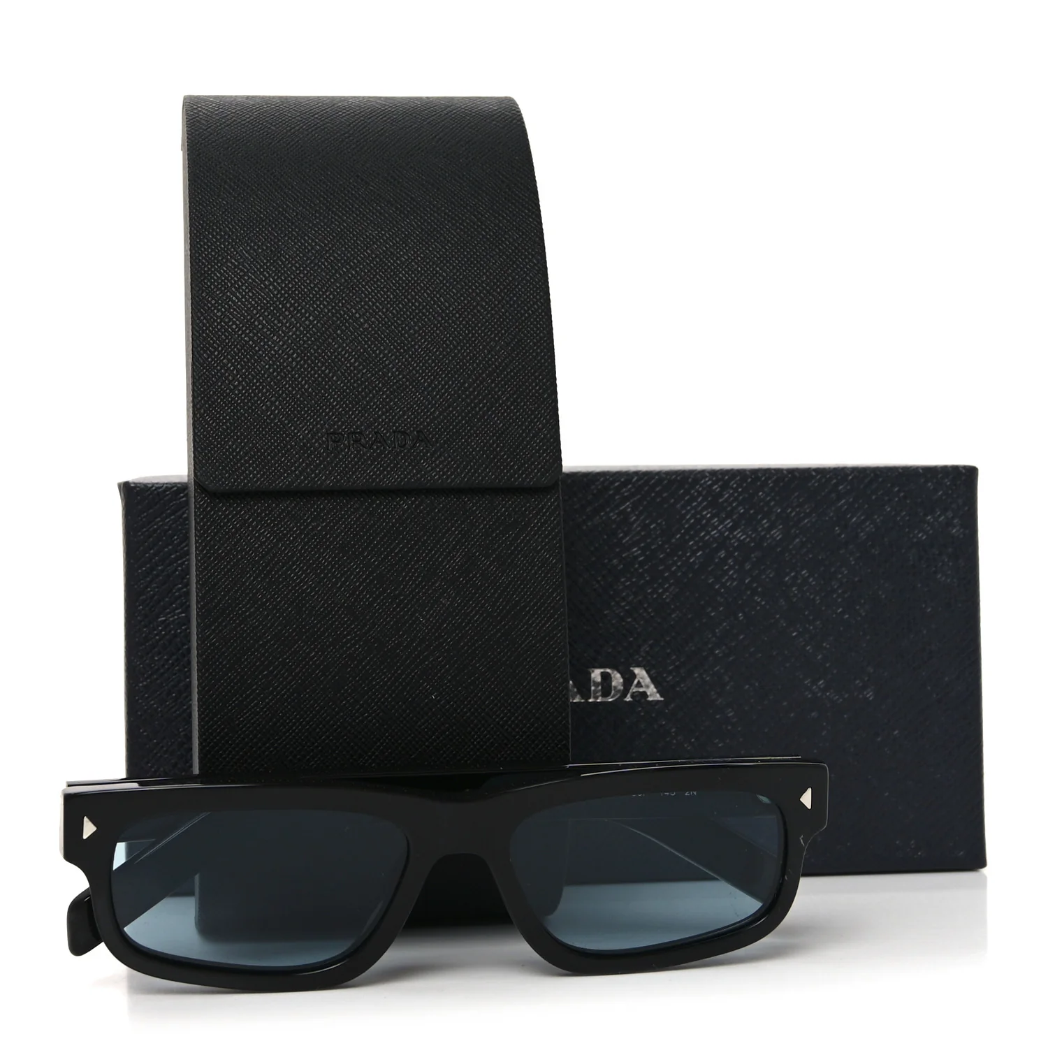 Acetate Rectangular Sunglasses SPR B11 Black - Image 7