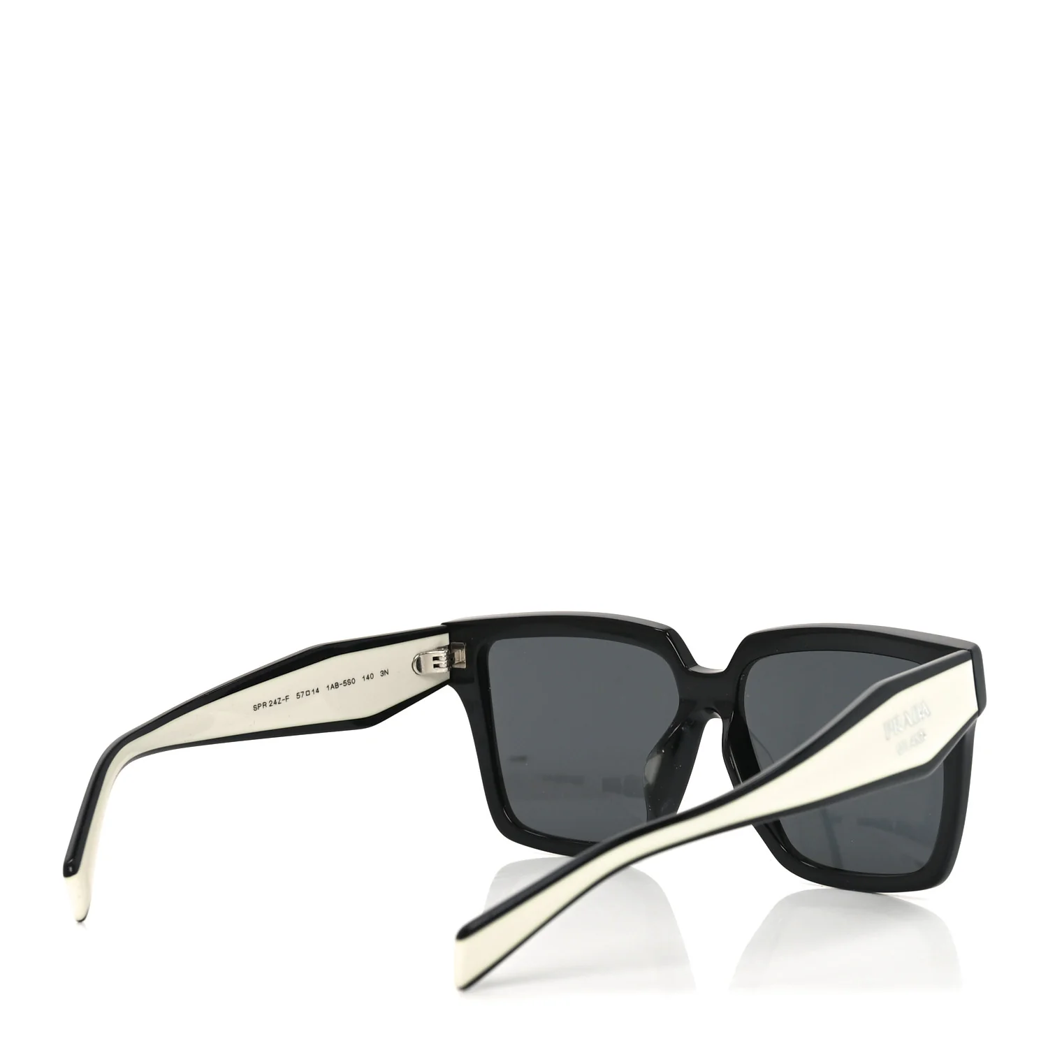 Acetate Square Sunglasses SPR 24Z Black White - Image 4