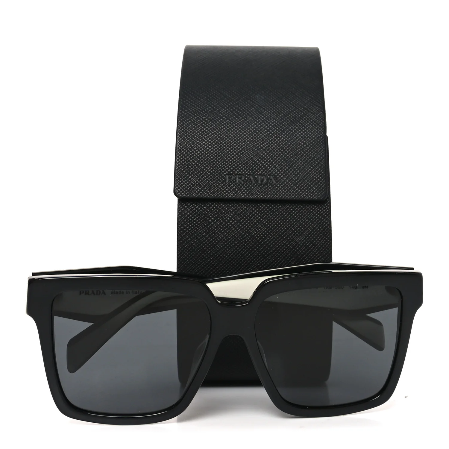 Acetate Square Sunglasses SPR 24Z Black White - Image 7