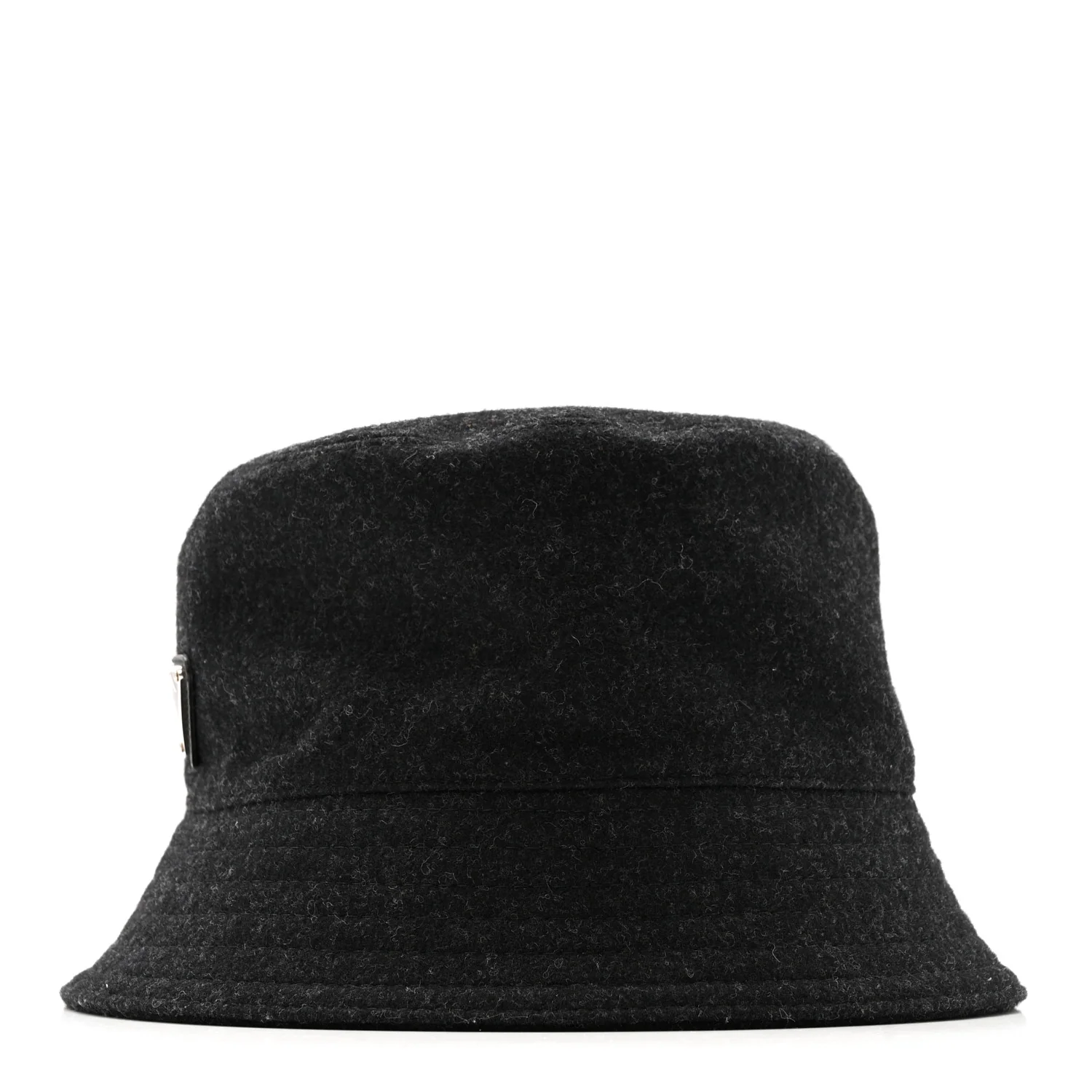 Authentic Loden Wool Metal Triangle Logo Bucket Hat L Anthracite - Image 4