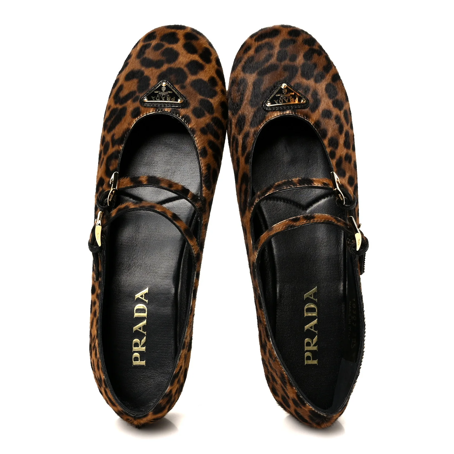 Calf Hair Leopard Print Ballerina Flats 38.5 Honey - Image 2
