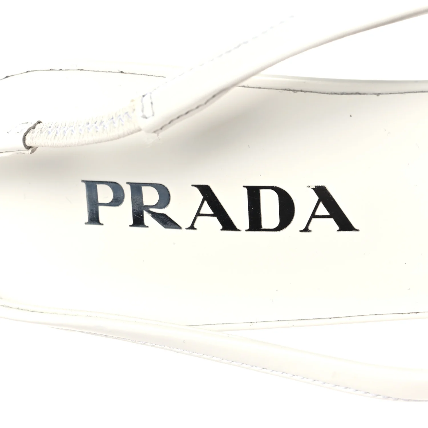 Calfskin Triangle Logo Pointed Toe 75mm Slingback Pumps 38.5 White - Image 8