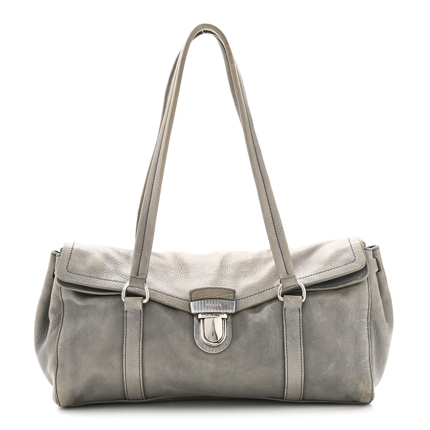 Cervo Antik Easy Foldover Pushlock Satchel Grey