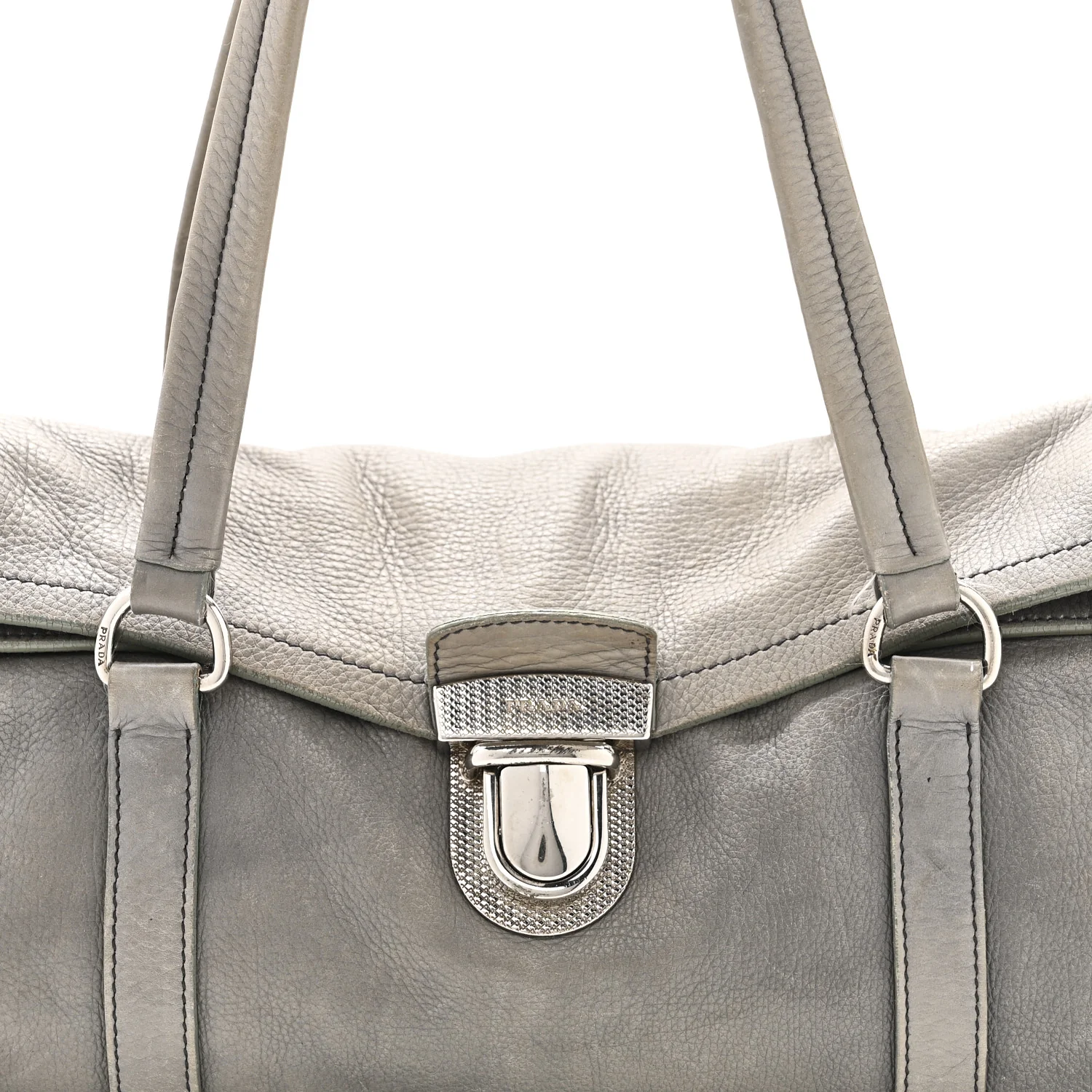 Cervo Antik Easy Foldover Pushlock Satchel Grey - Image 7