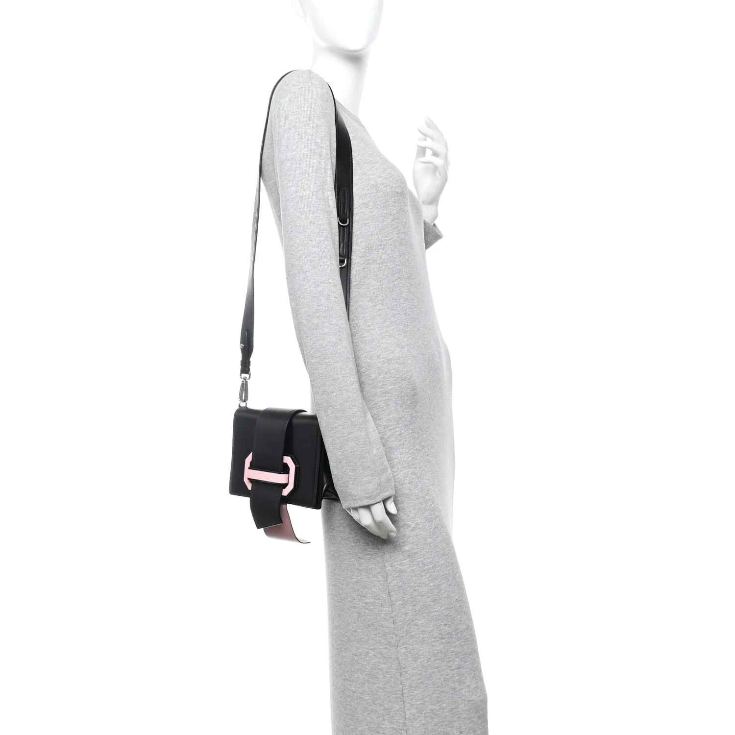 City Calf Plex Ribbon Bag Black Rosa - Image 2