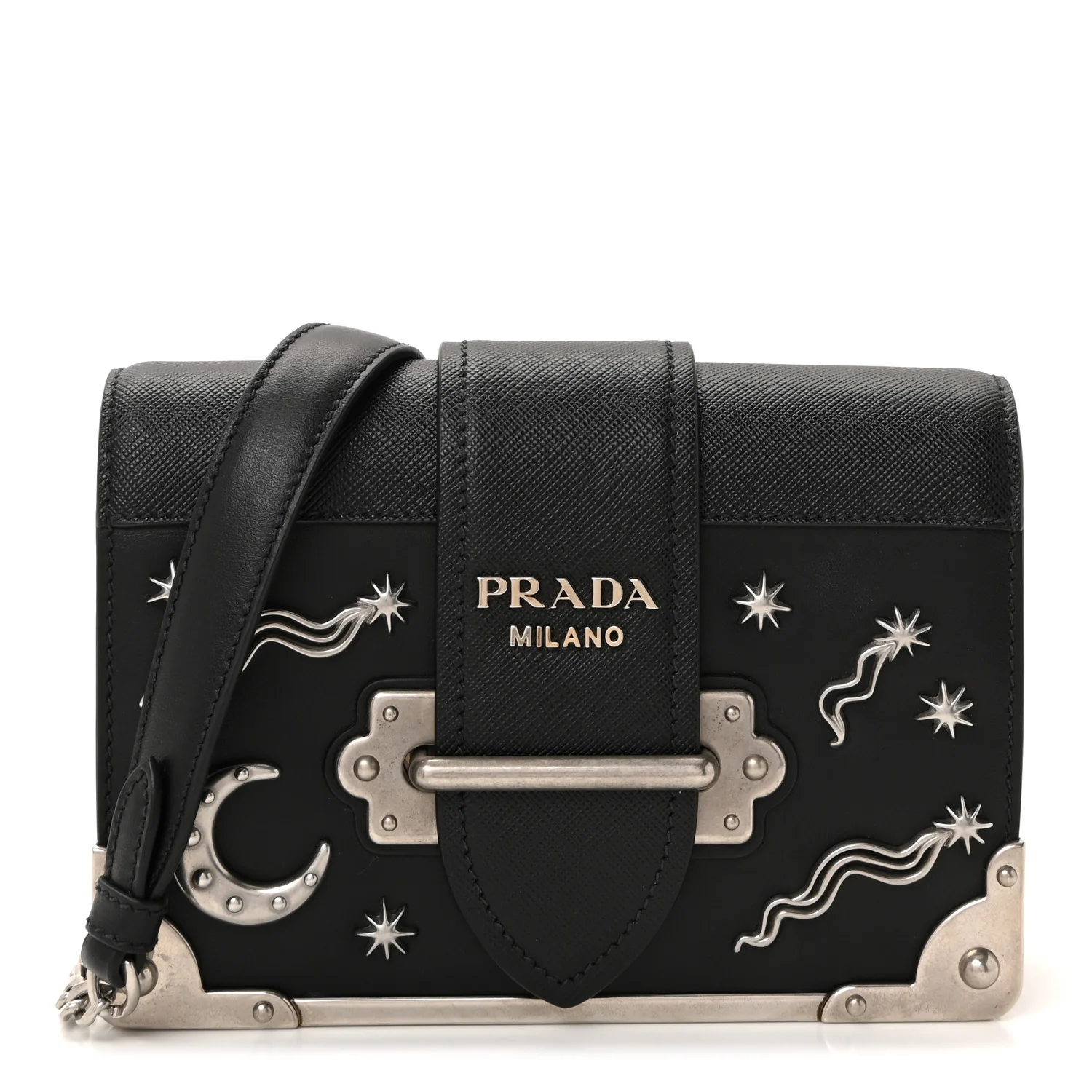 City Calf Saffiano Cahier Astrology Bag Black - Image 2