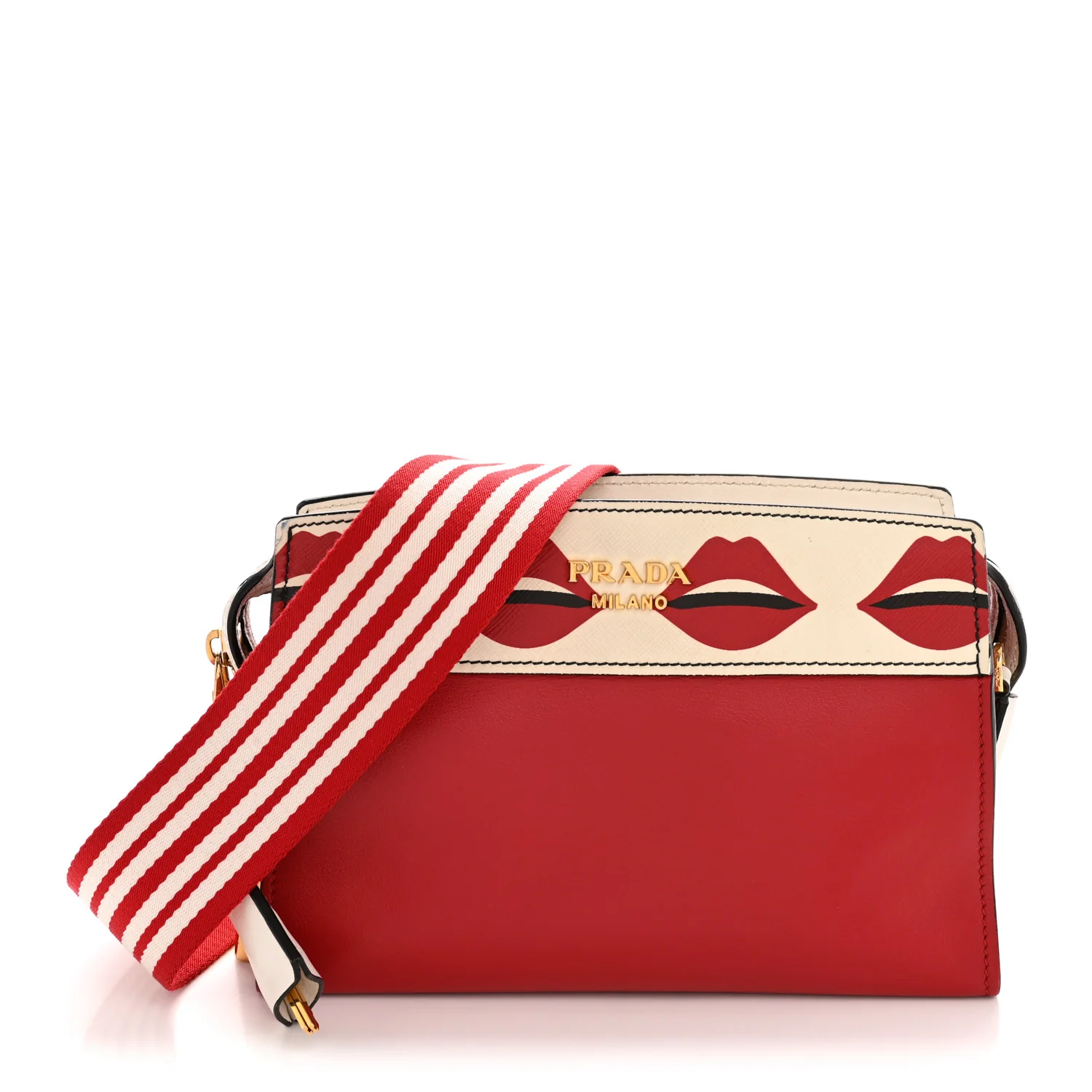 City Calf Saffiano Esplanade Crossbody Bag Fuoco White