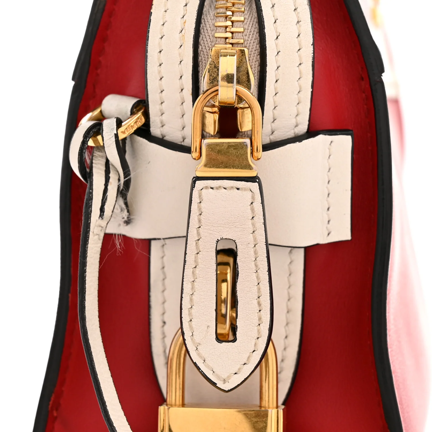 City Calf Saffiano Esplanade Crossbody Bag Fuoco White - Image 12