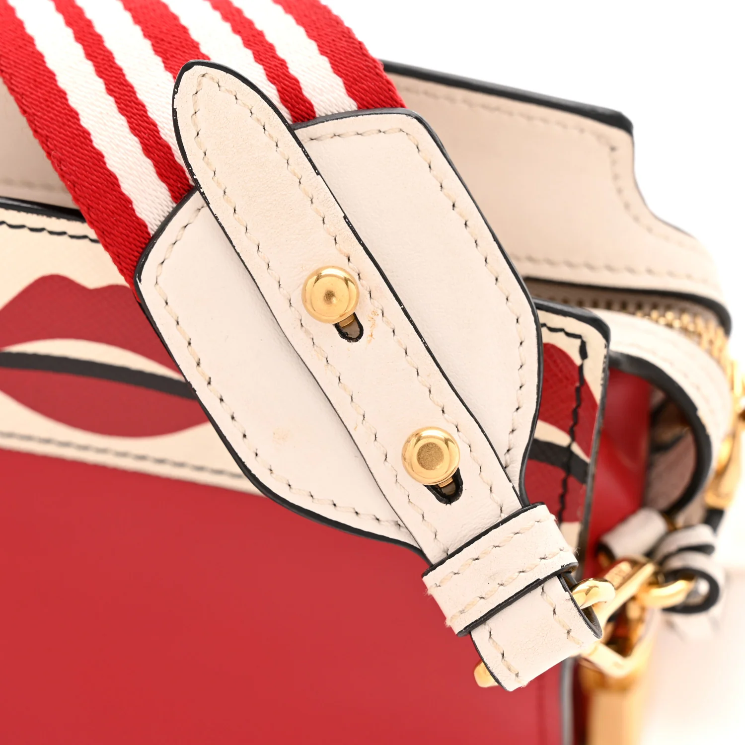 City Calf Saffiano Esplanade Crossbody Bag Fuoco White - Image 13