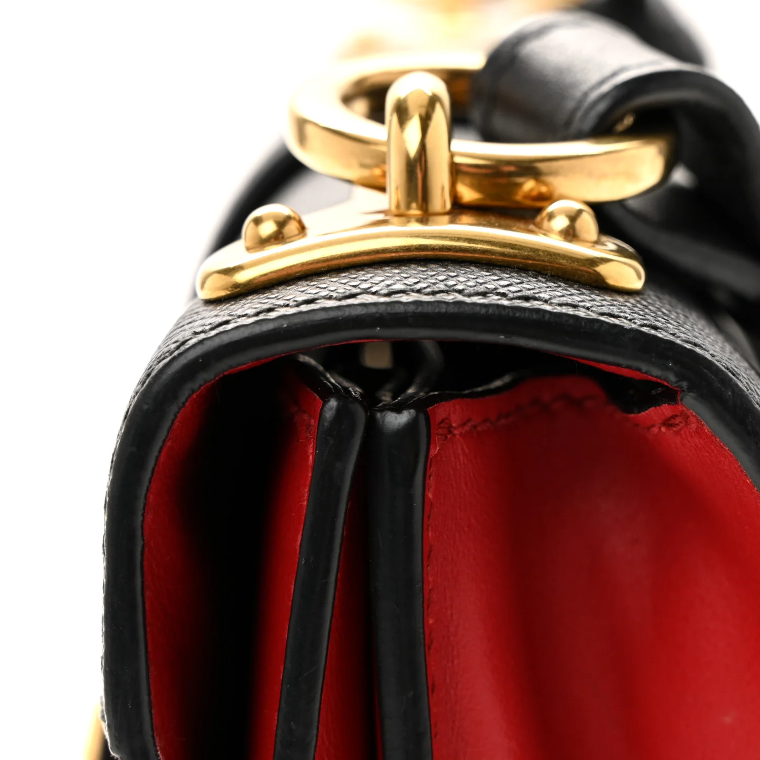 City Calfskin Saffiano Cahier Bag Fuoco Black - Image 11