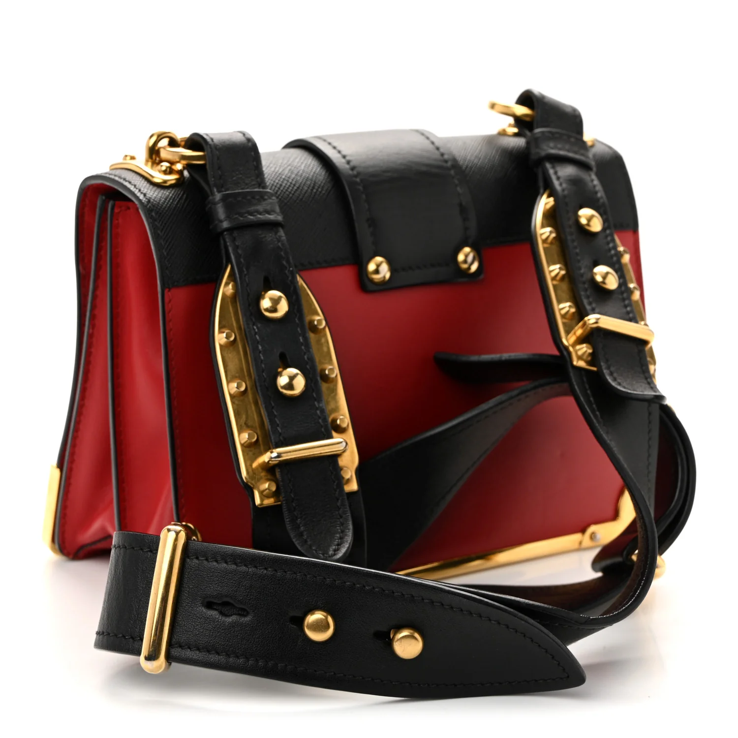 City Calfskin Saffiano Cahier Bag Fuoco Black - Image 3