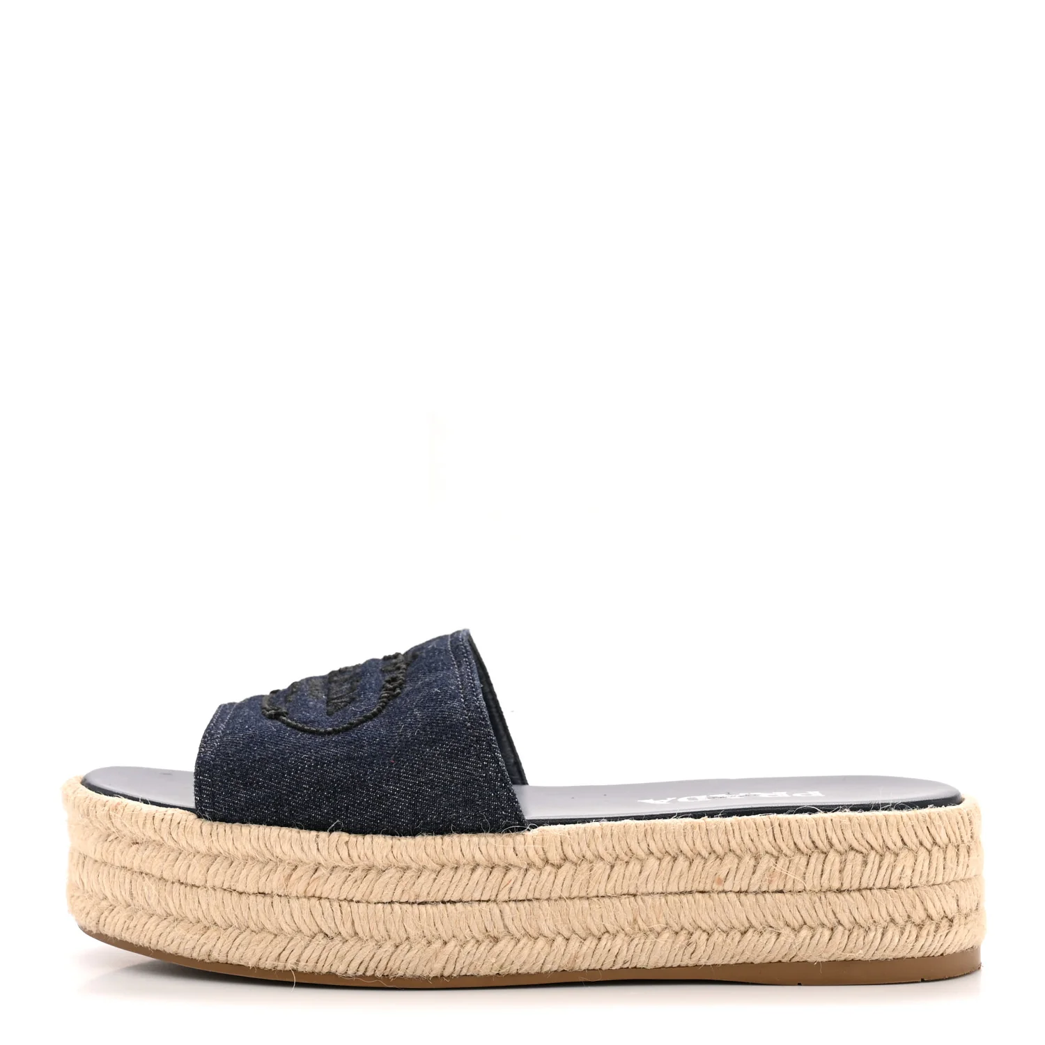 Denim Logo Espadrilles Sandals 39 Blue