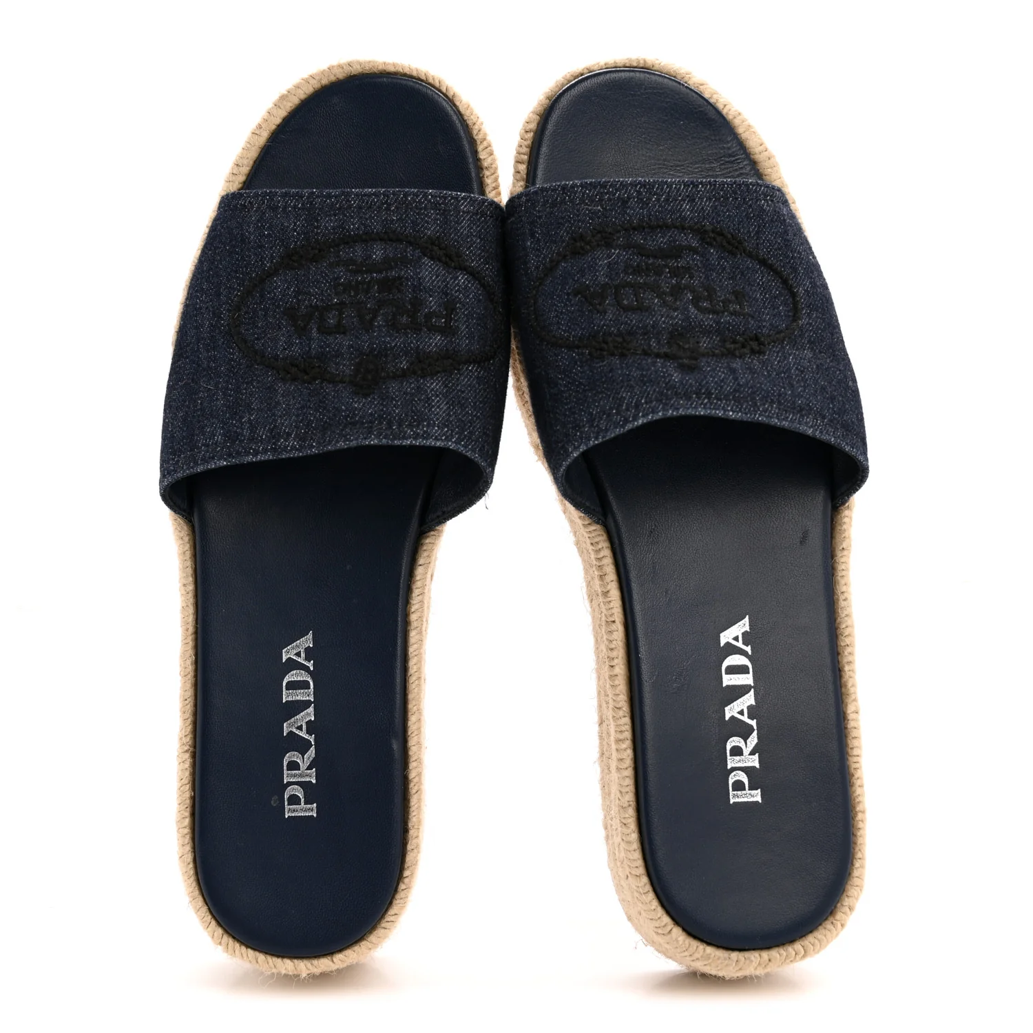 Denim Logo Espadrilles Sandals 39 Blue - Image 2