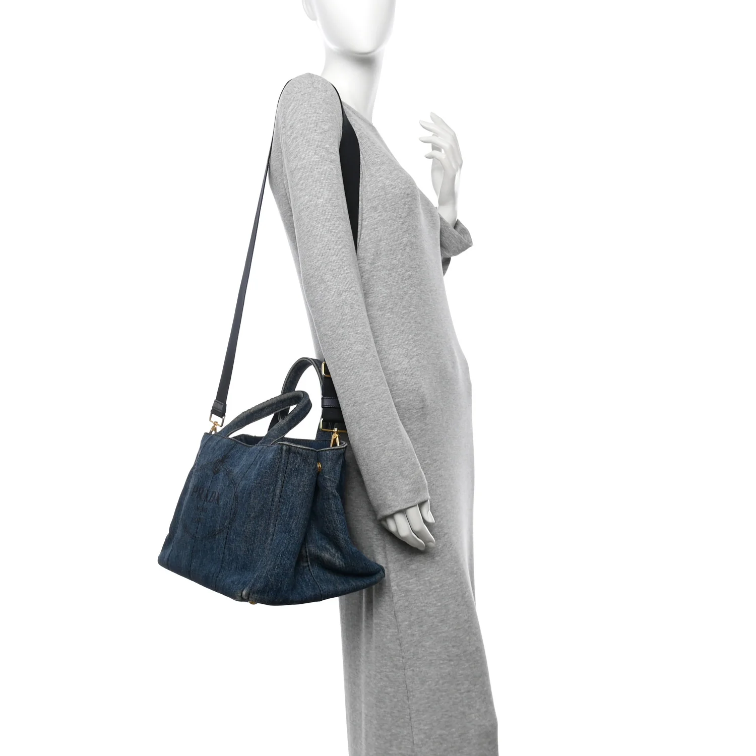 Denim Logo Tote Avio - Image 2