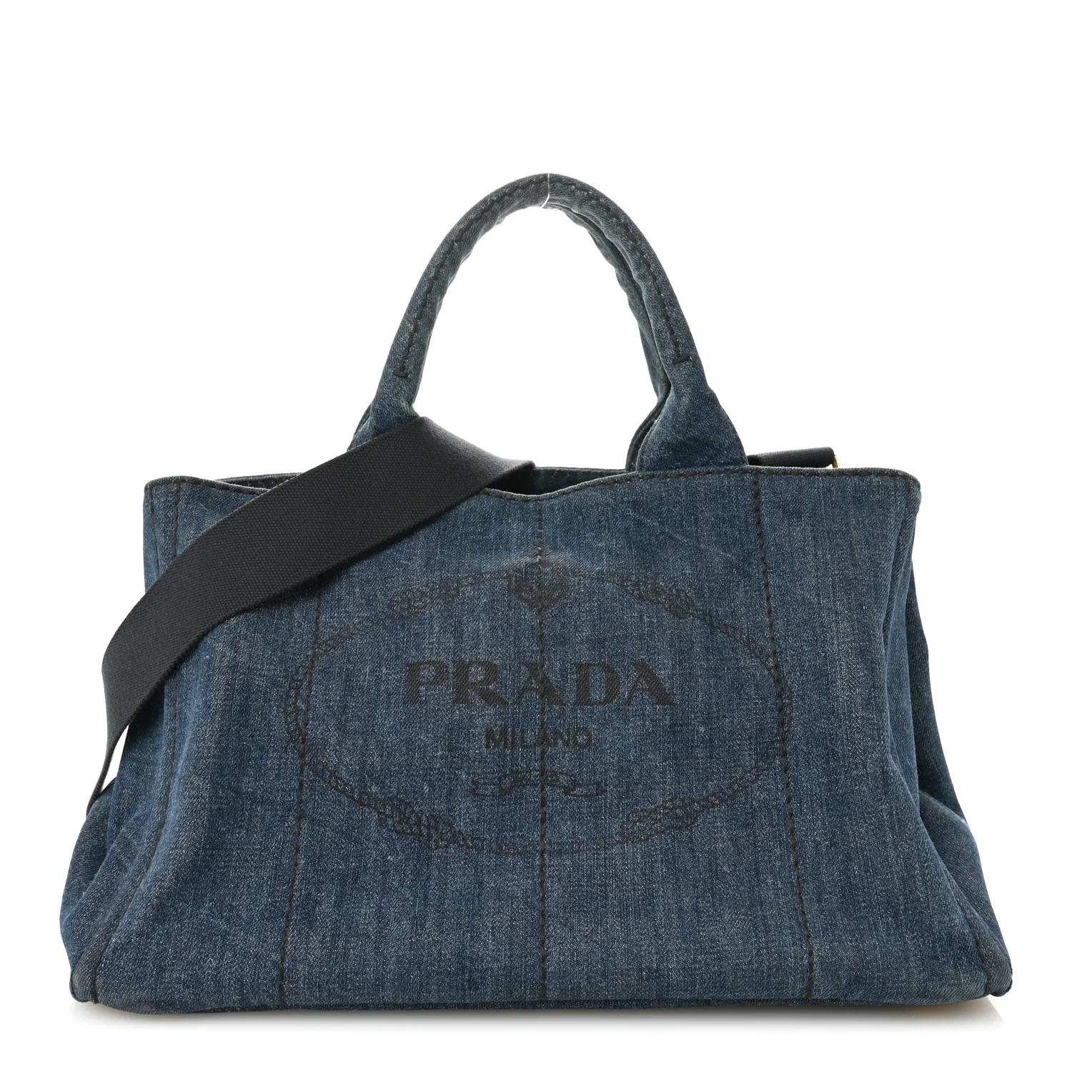Denim Logo Tote Bleu