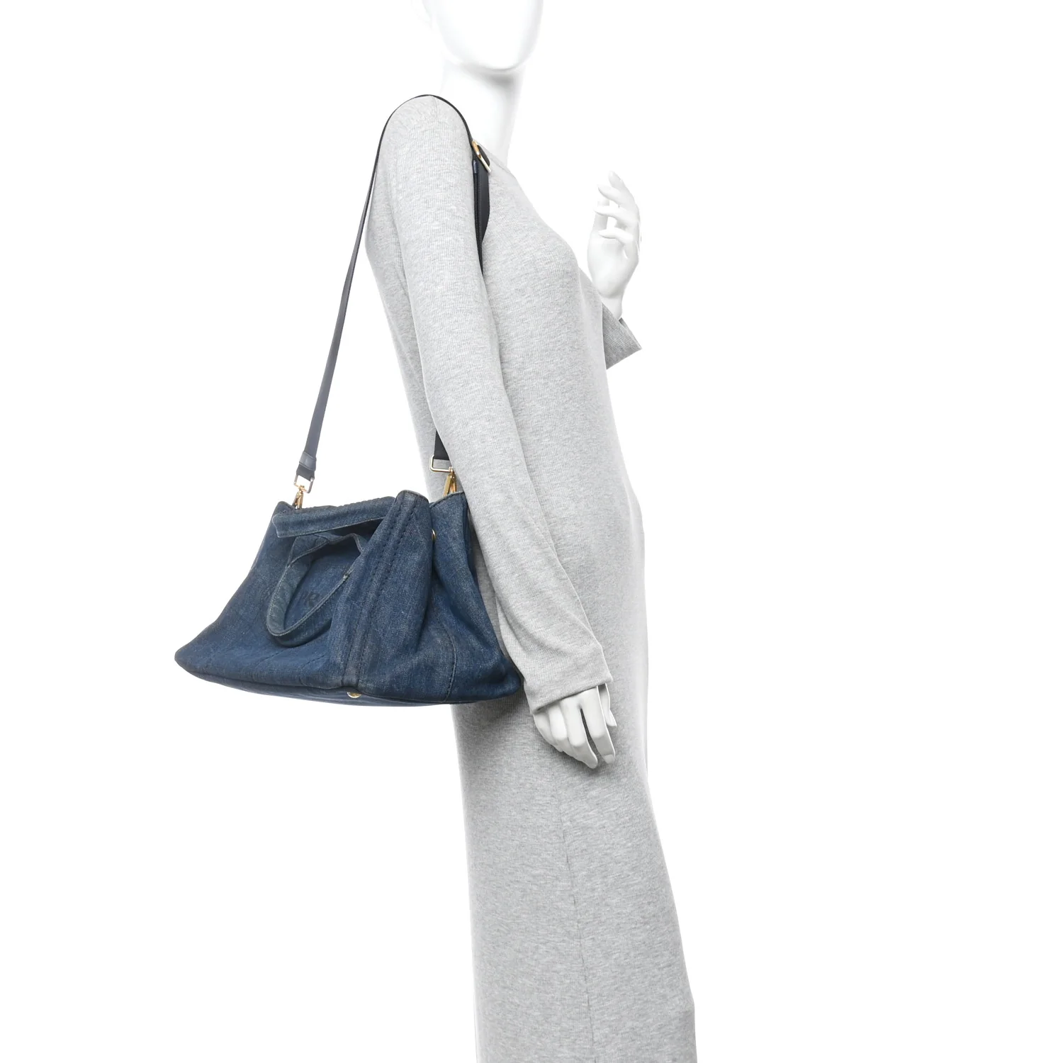 Denim Logo Tote Bleu - Image 2