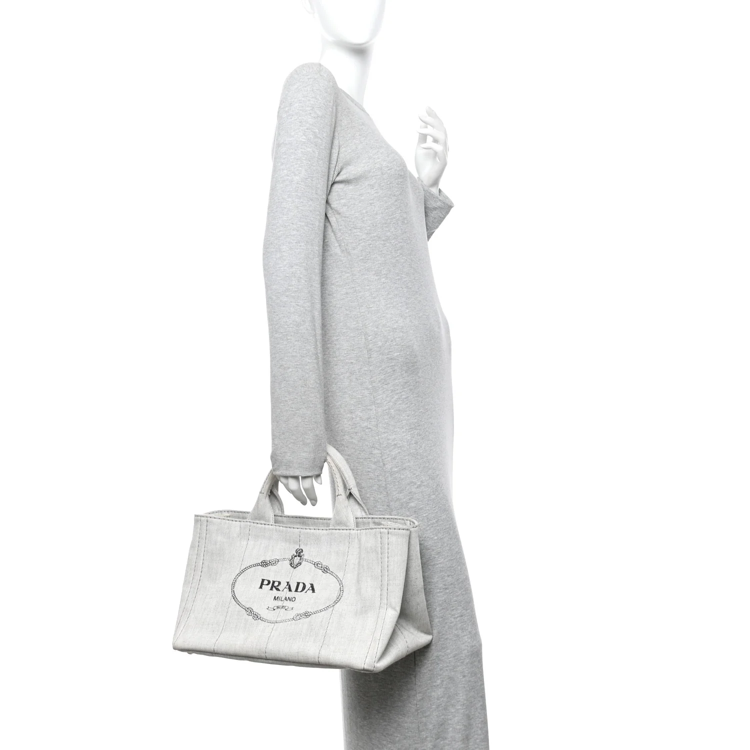 Denim Logo Tote White - Image 2