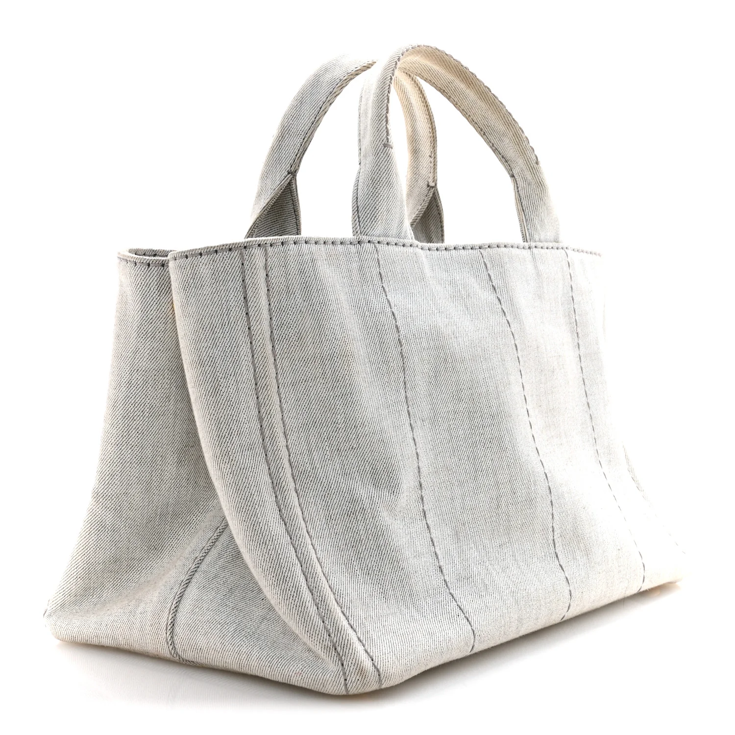 Denim Logo Tote White - Image 3