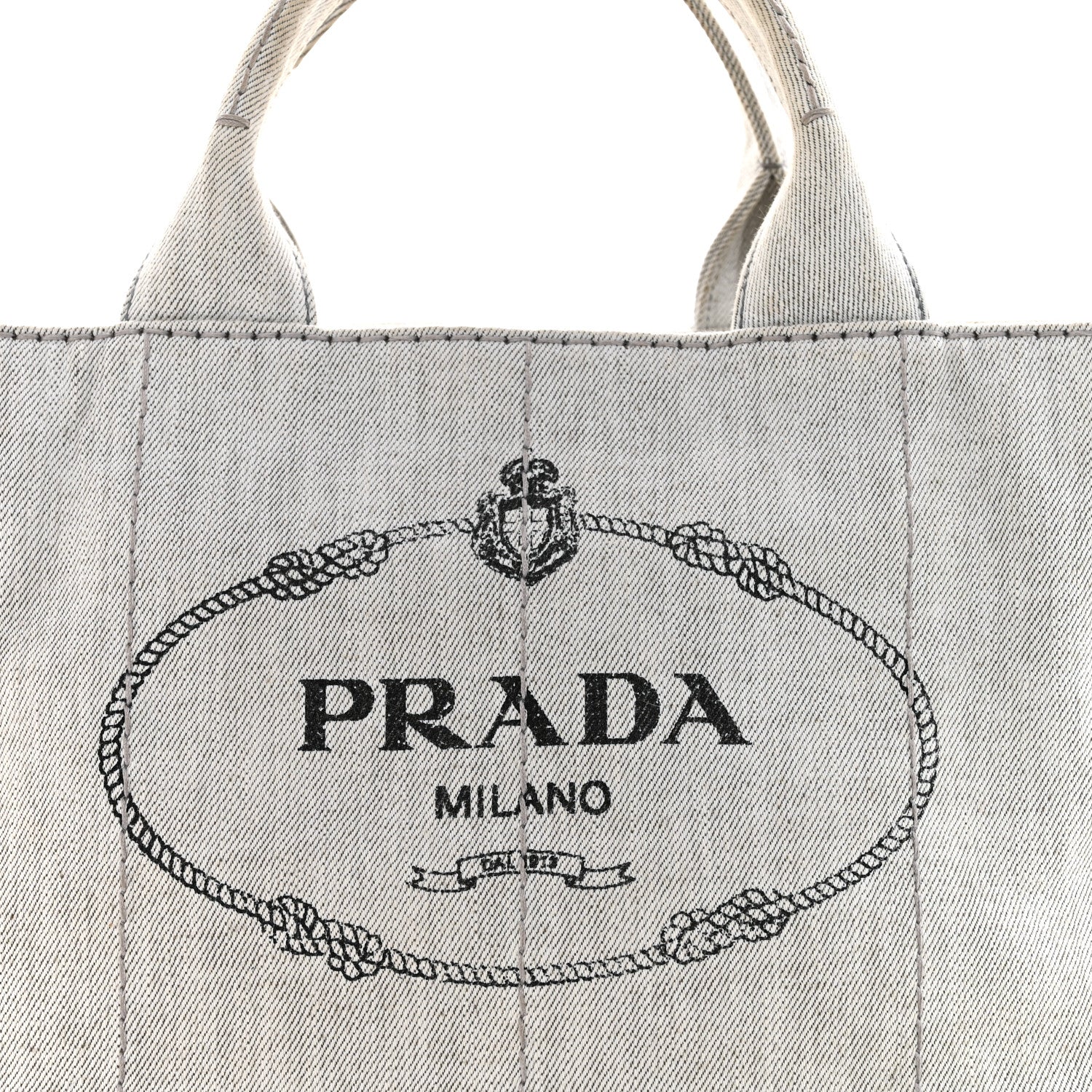Denim Logo Tote White - Image 8