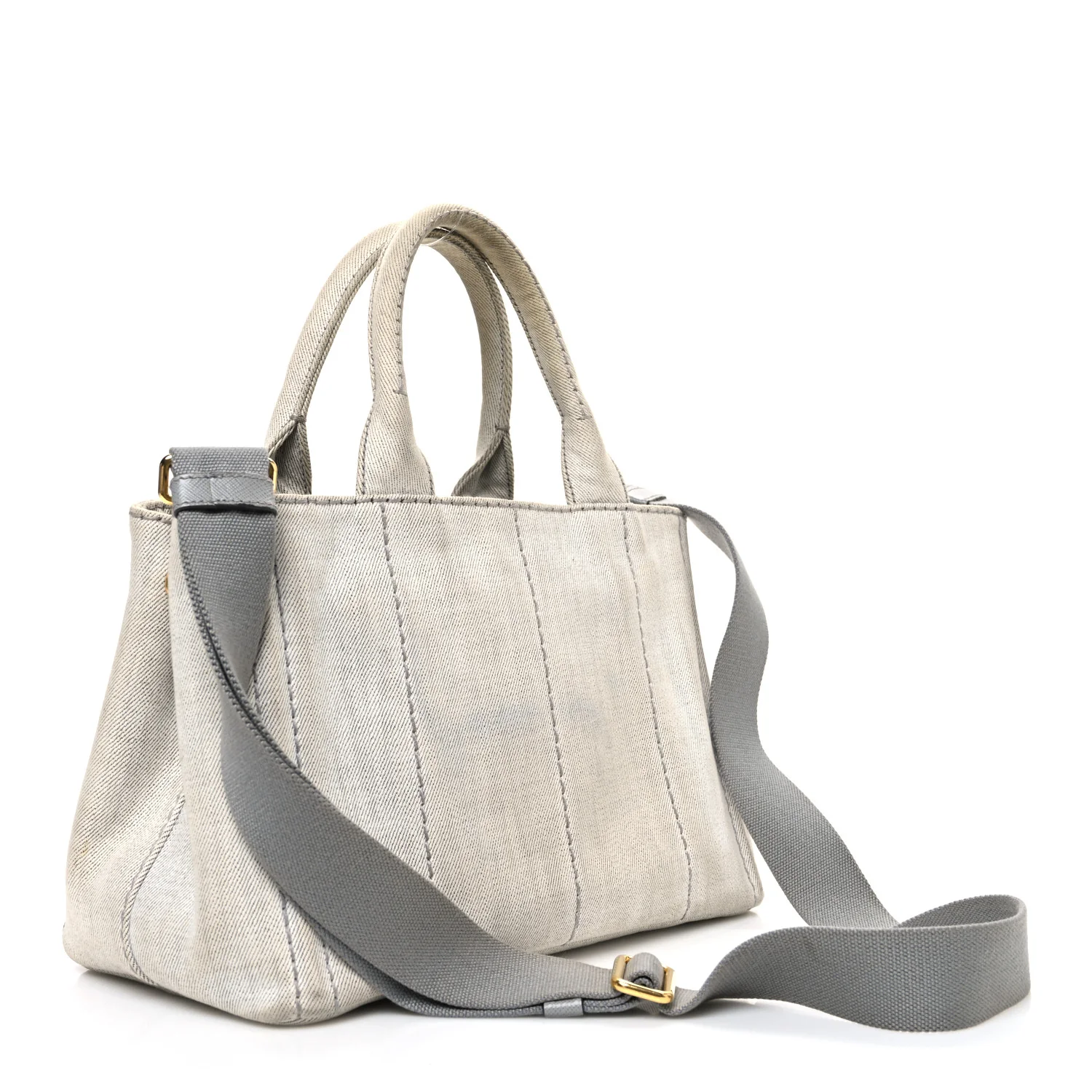 Denim Small Logo Tote Bianco - Image 3