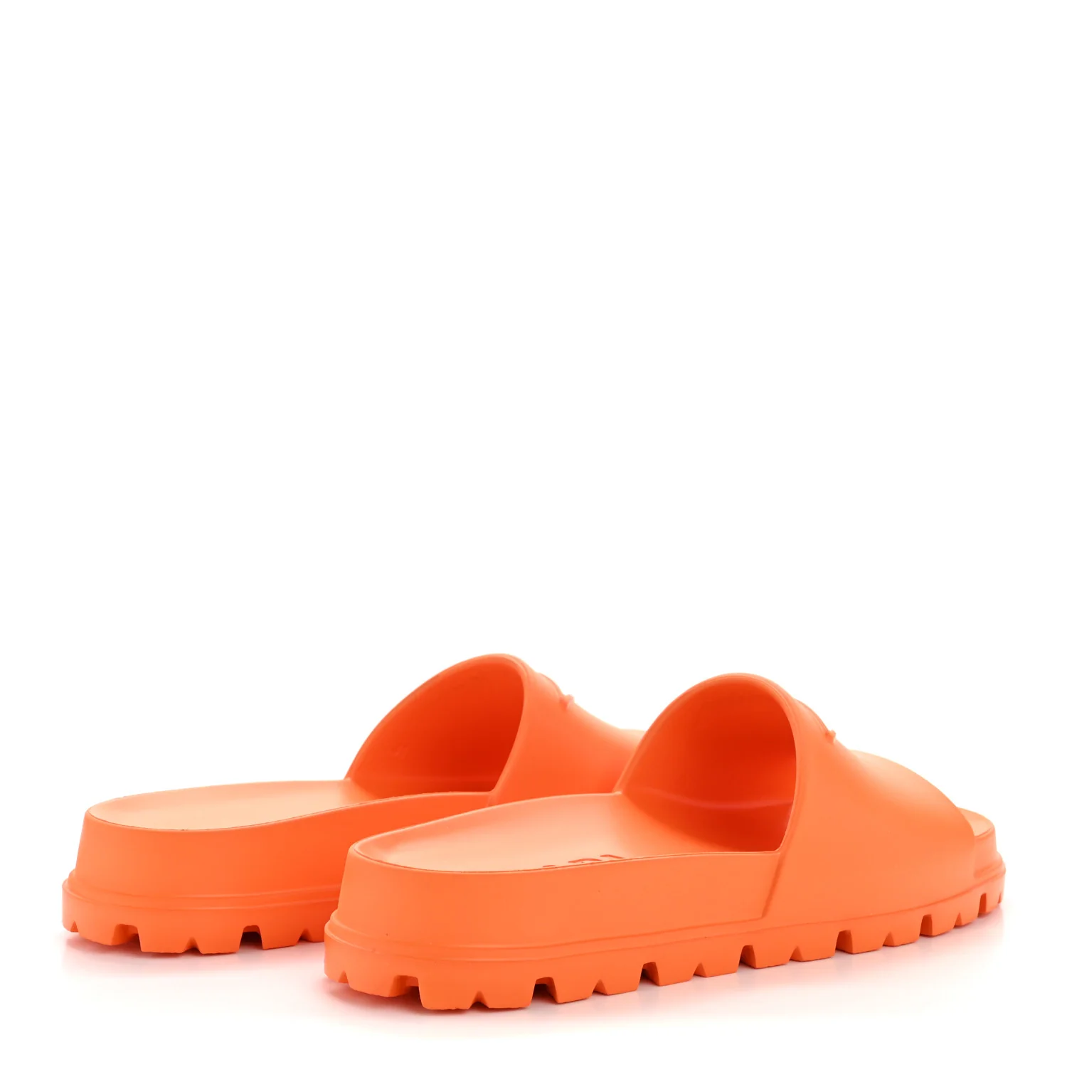 EVA Rubber Triangle Logo Embossed Womens Lug Sole 20mm Slide Sandals 41 Papaya - Image 5