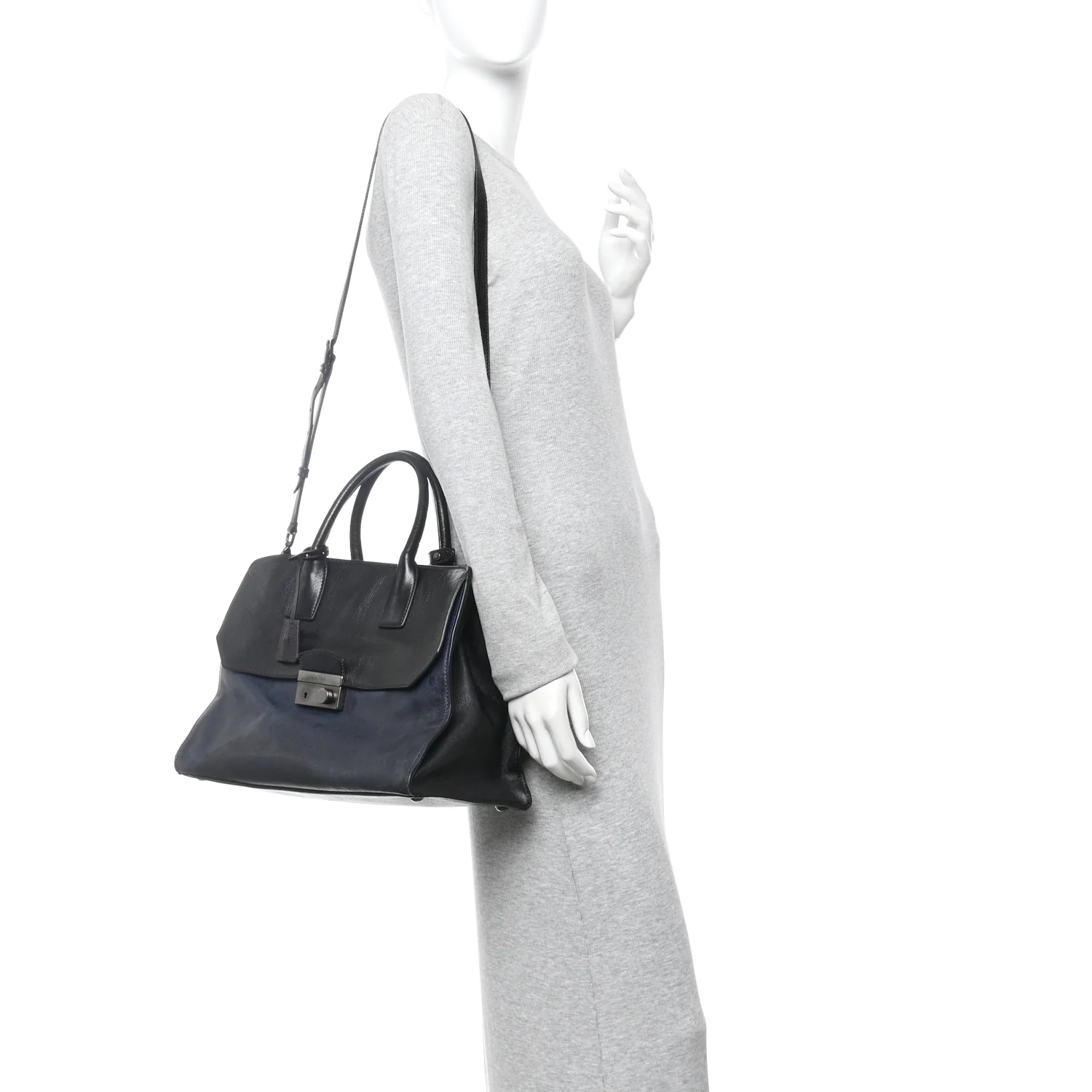 Glace Calfskin Sound Tote Bag Baltico Black - Image 2