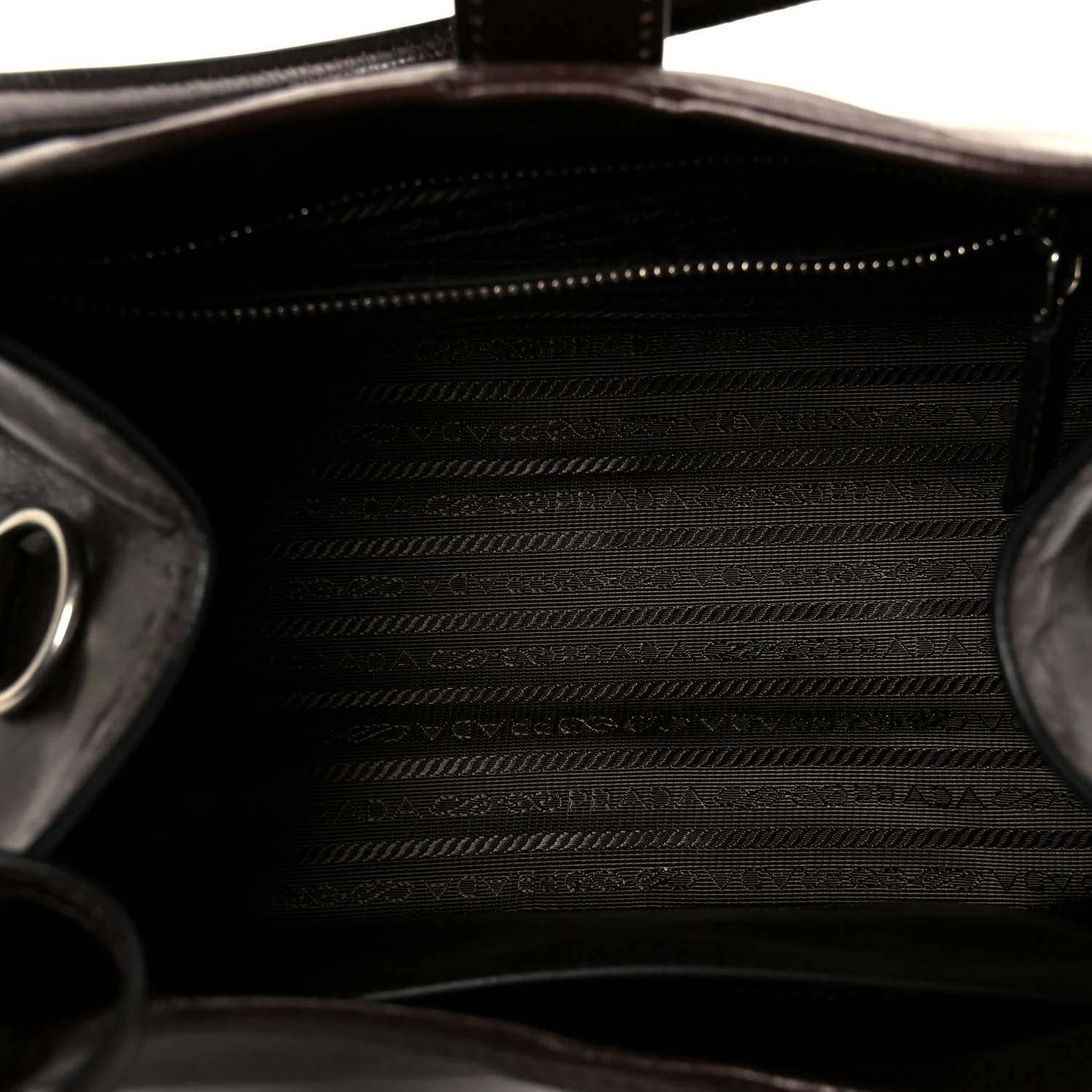 Glossy Calfskin Medium Tote Bag Dark Brown - Image 5
