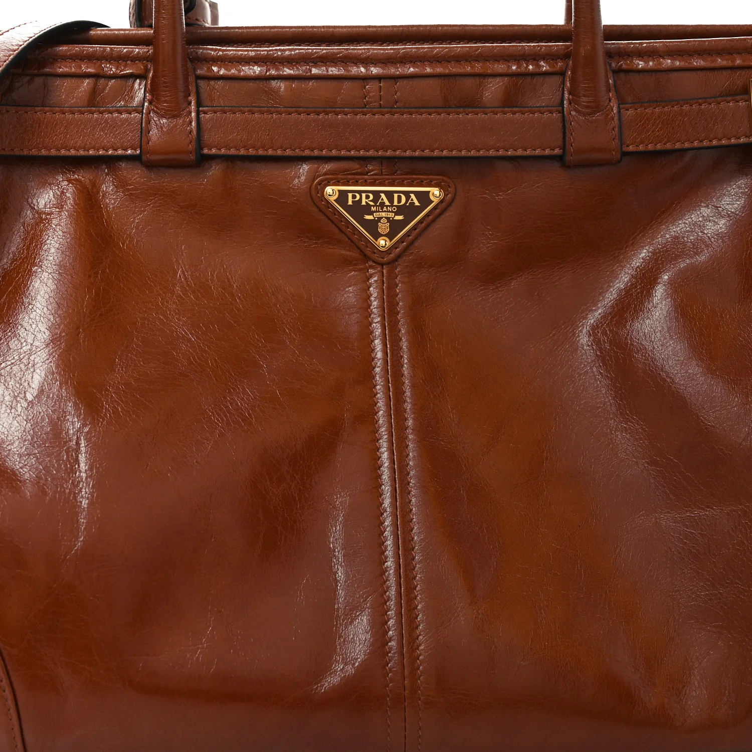 Glossy Calfskin Triangle Large Bonnie Shoulder Bag Palissandro - Image 7