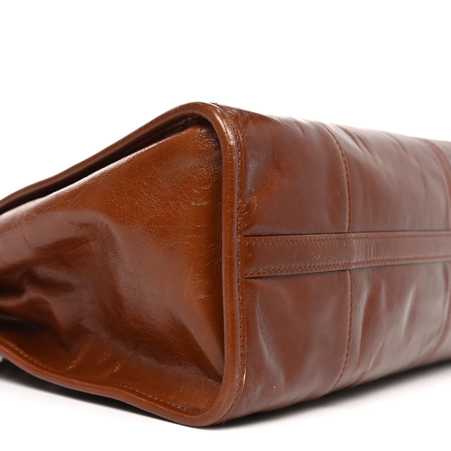 Glossy Calfskin Triangle Large Bonnie Shoulder Bag Palissandro - Image 8
