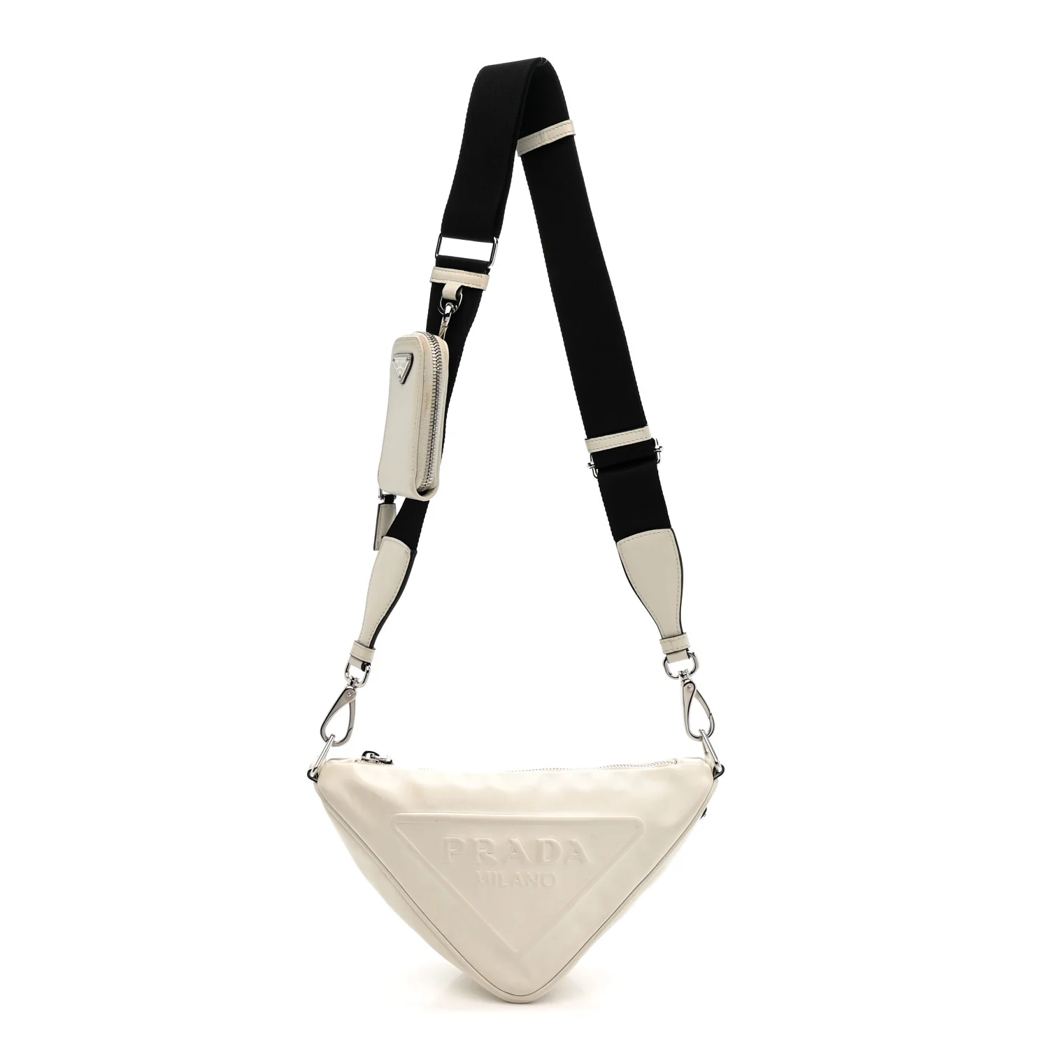 Grace Lux Triangle Shoulder Bag White