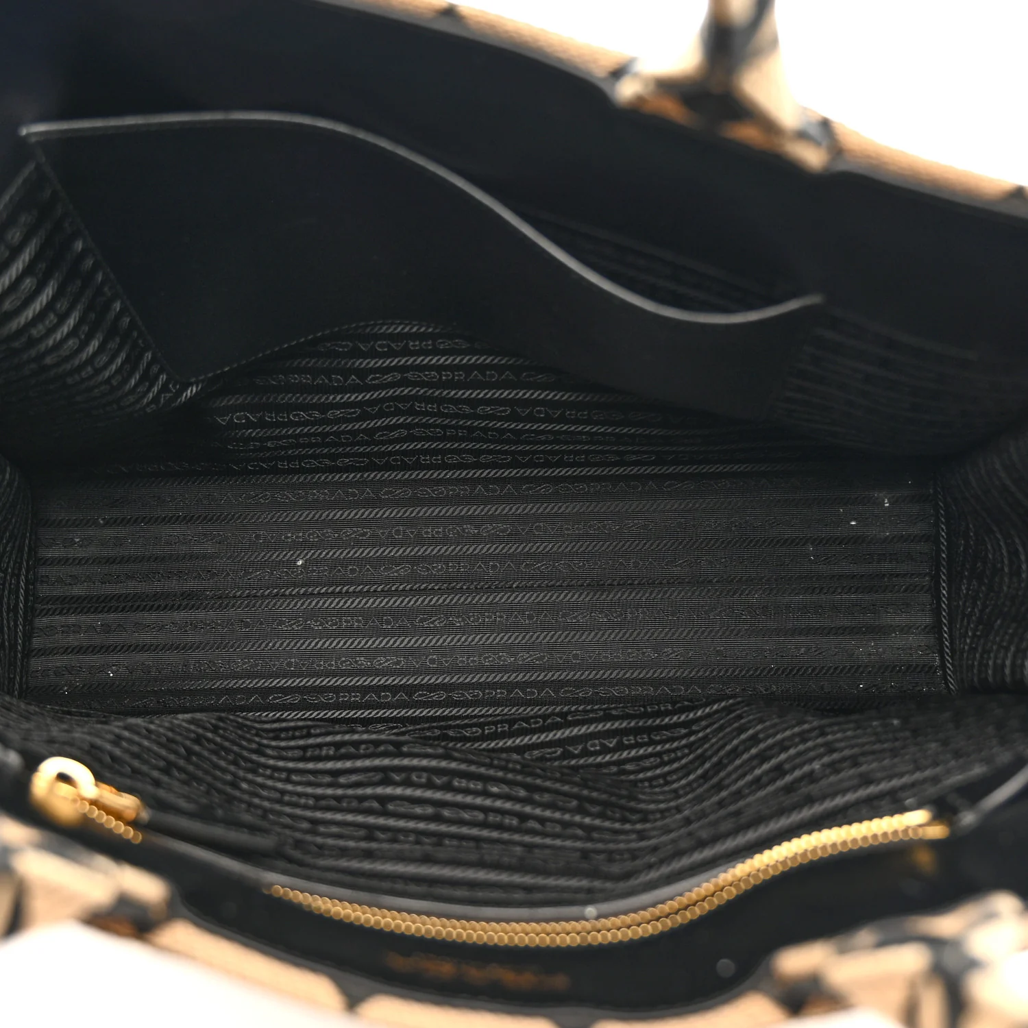 Jacquard Saffiano Triangolo Symbole Embroidered Large Tote Black Corda - Image 5