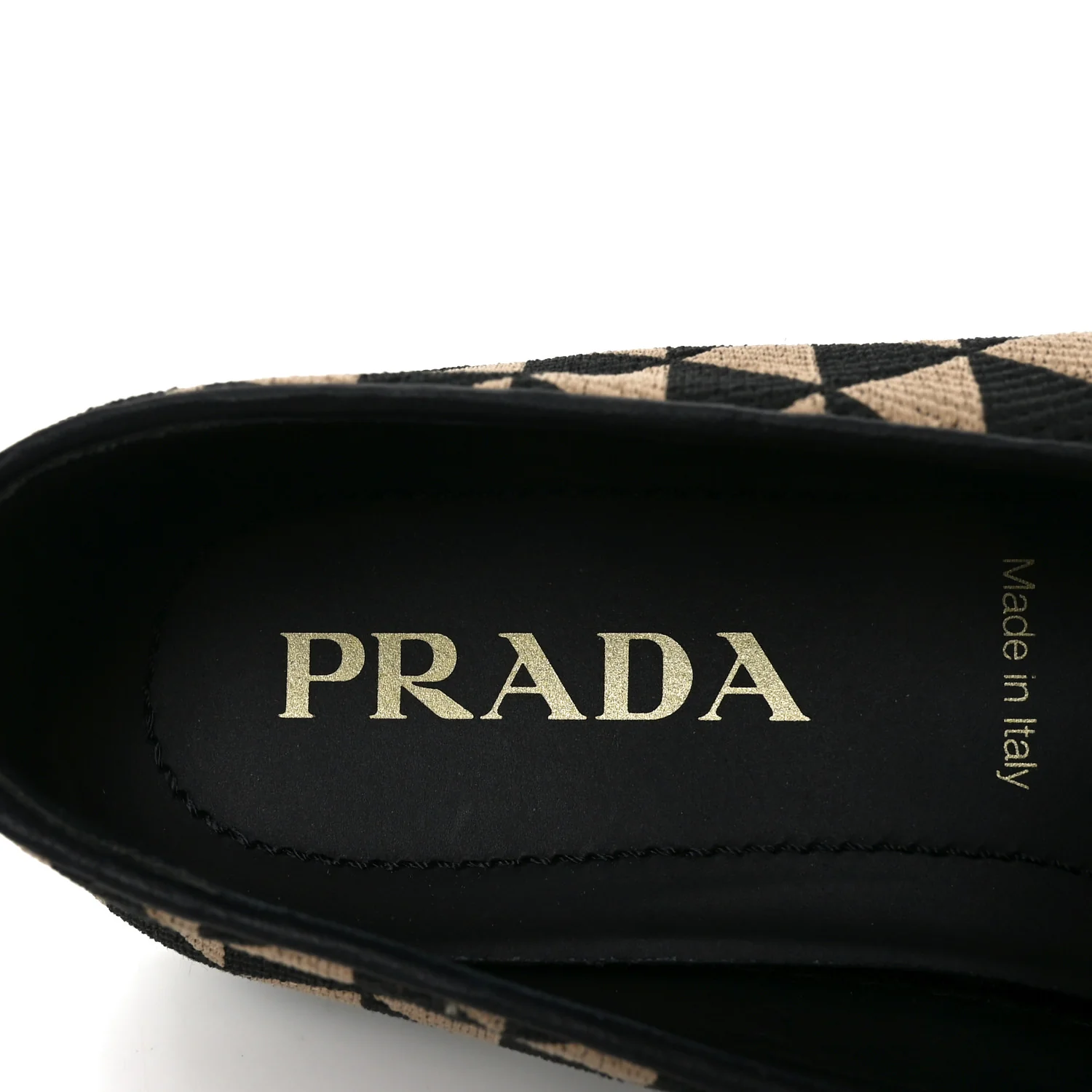 Jacquard Trianglolo Symbole Embroidered Metal Triangle Logo Slip On Sneakers 37.5 Corda Black - Image 8