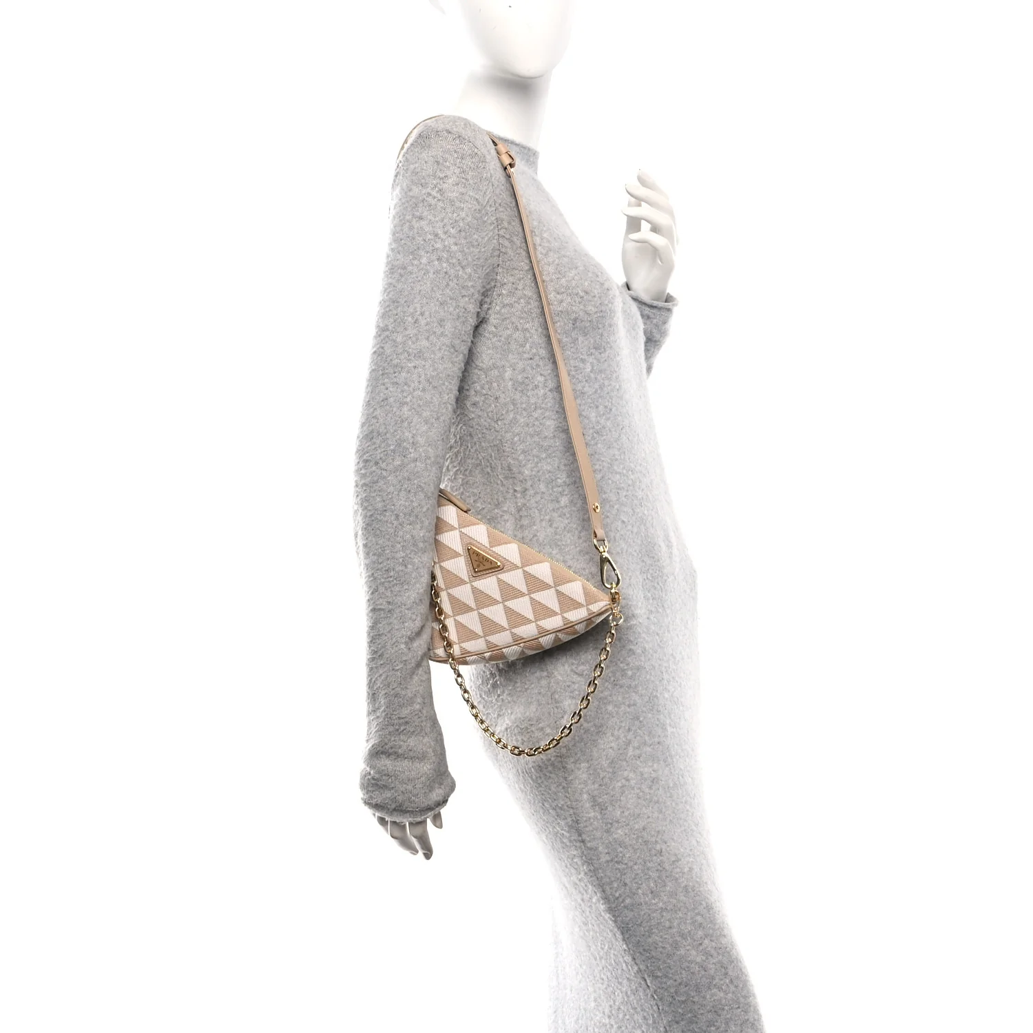 Jacquard Triangolo Symbole Embroidered Mini Triangle Bag Corda Talco - Image 2