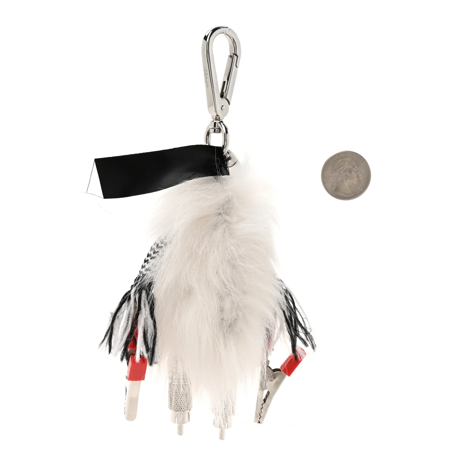 Metal Fur Rufus Bag Charm Chalk White - Image 2