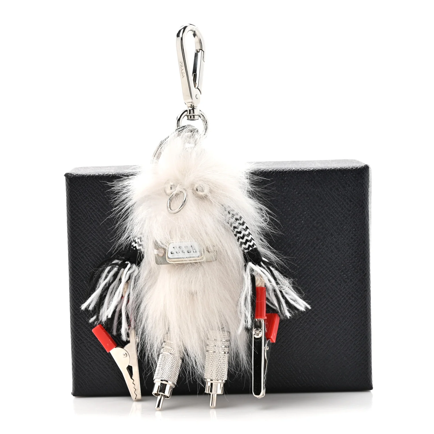 Metal Fur Rufus Bag Charm Chalk White - Image 5