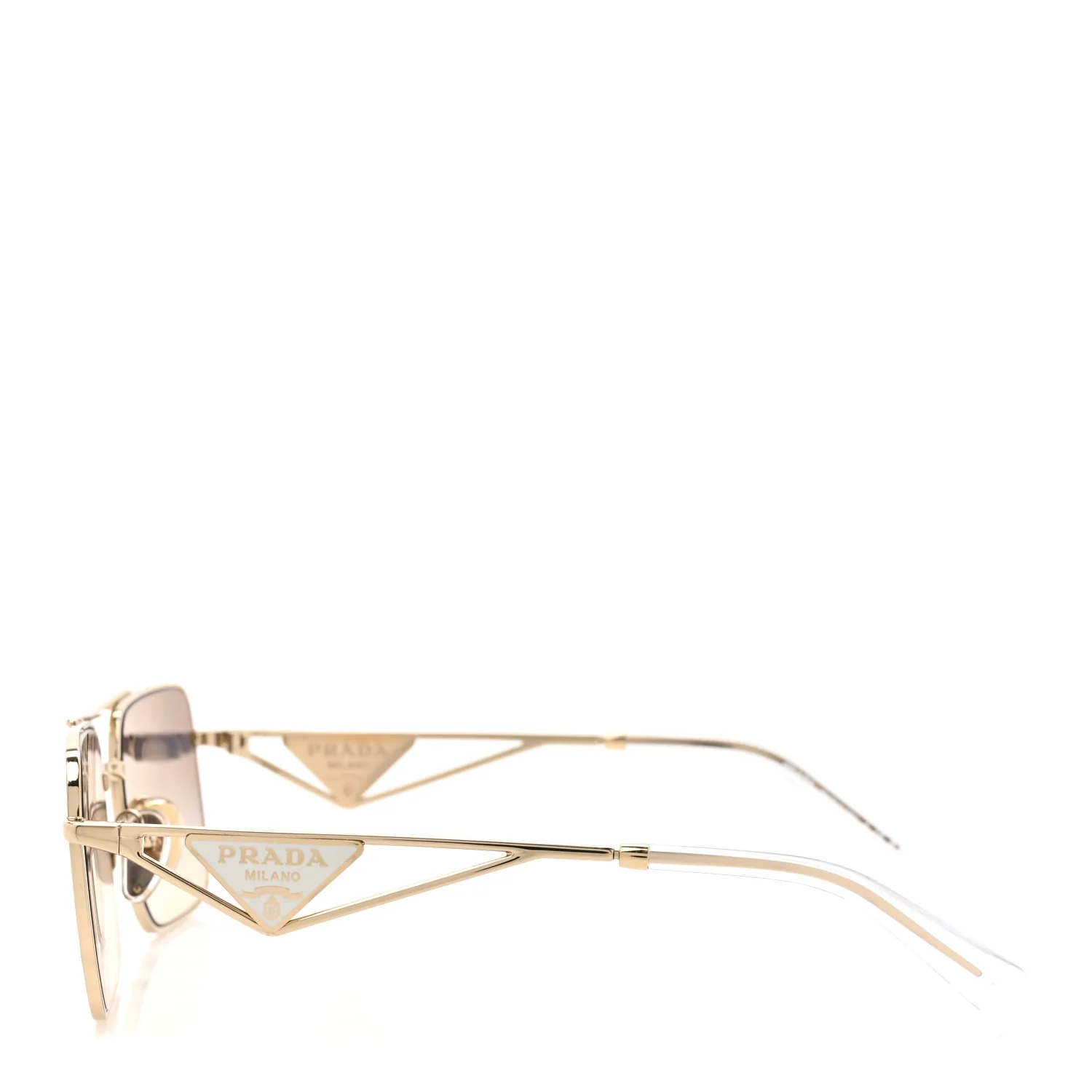 Metal Symbole Triangle Logo Sunglasses SPR A52 Gold Blue - Image 3