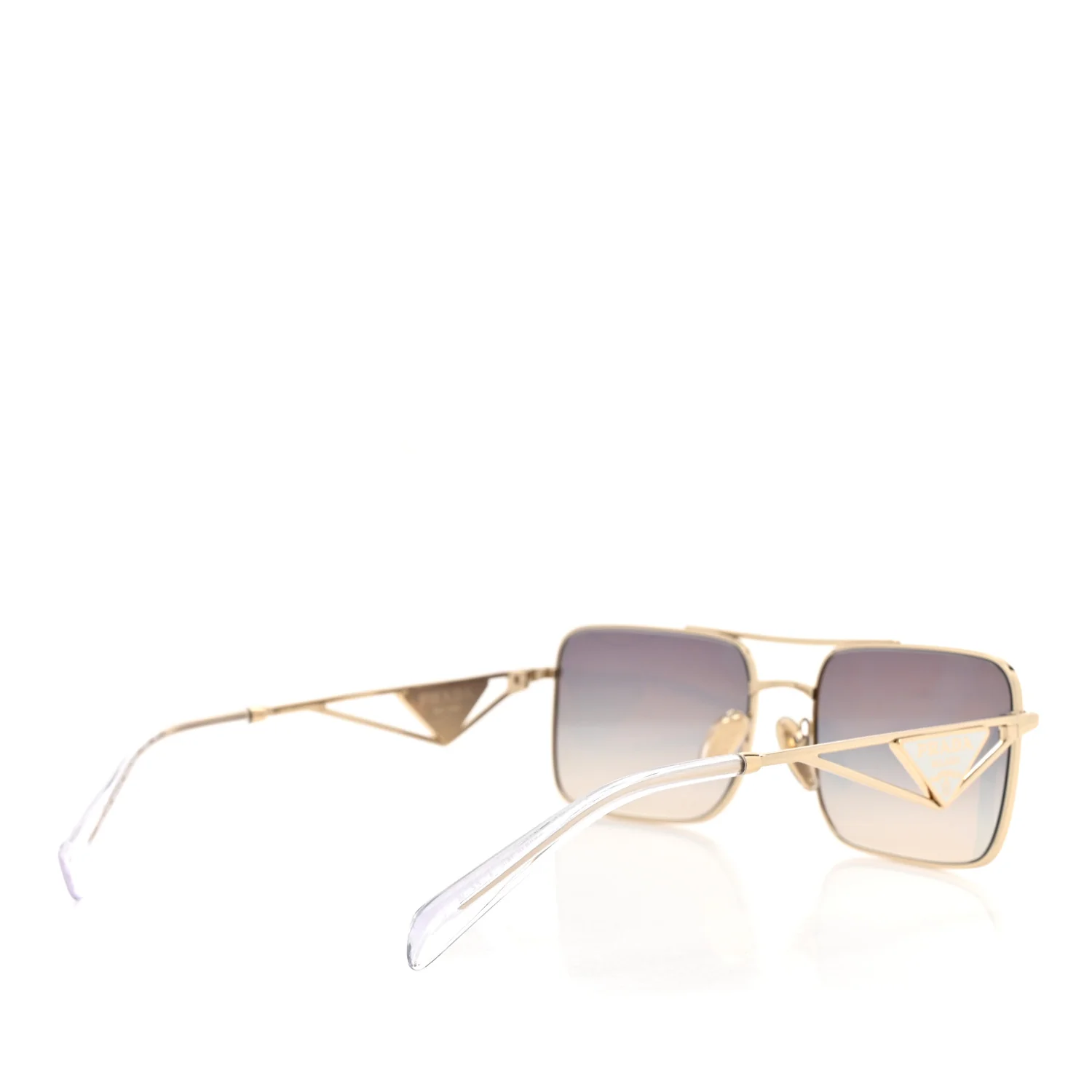 Metal Symbole Triangle Logo Sunglasses SPR A52 Gold Blue - Image 4