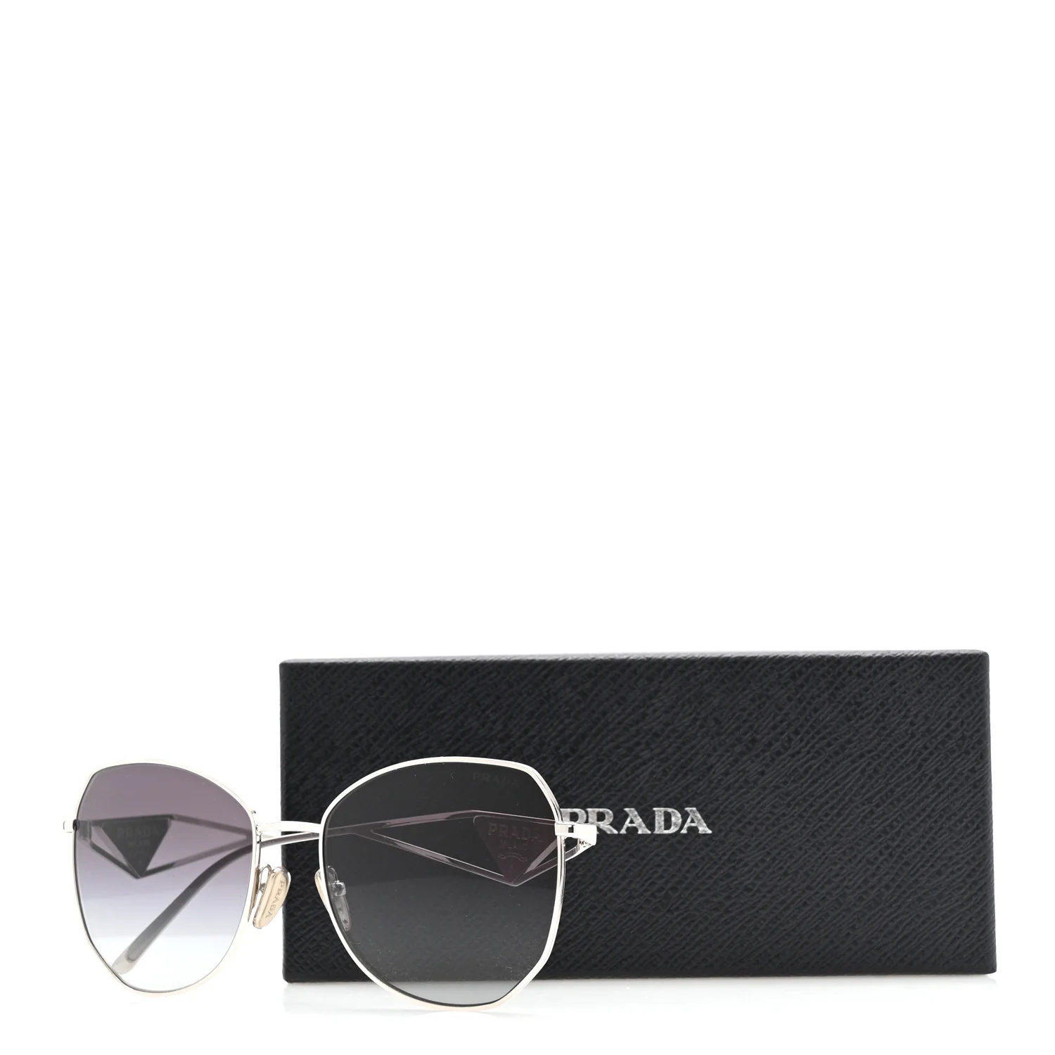 Metal Symbole Triangle Logo Sunglasses SPR57YS Smoky Grey - Image 6