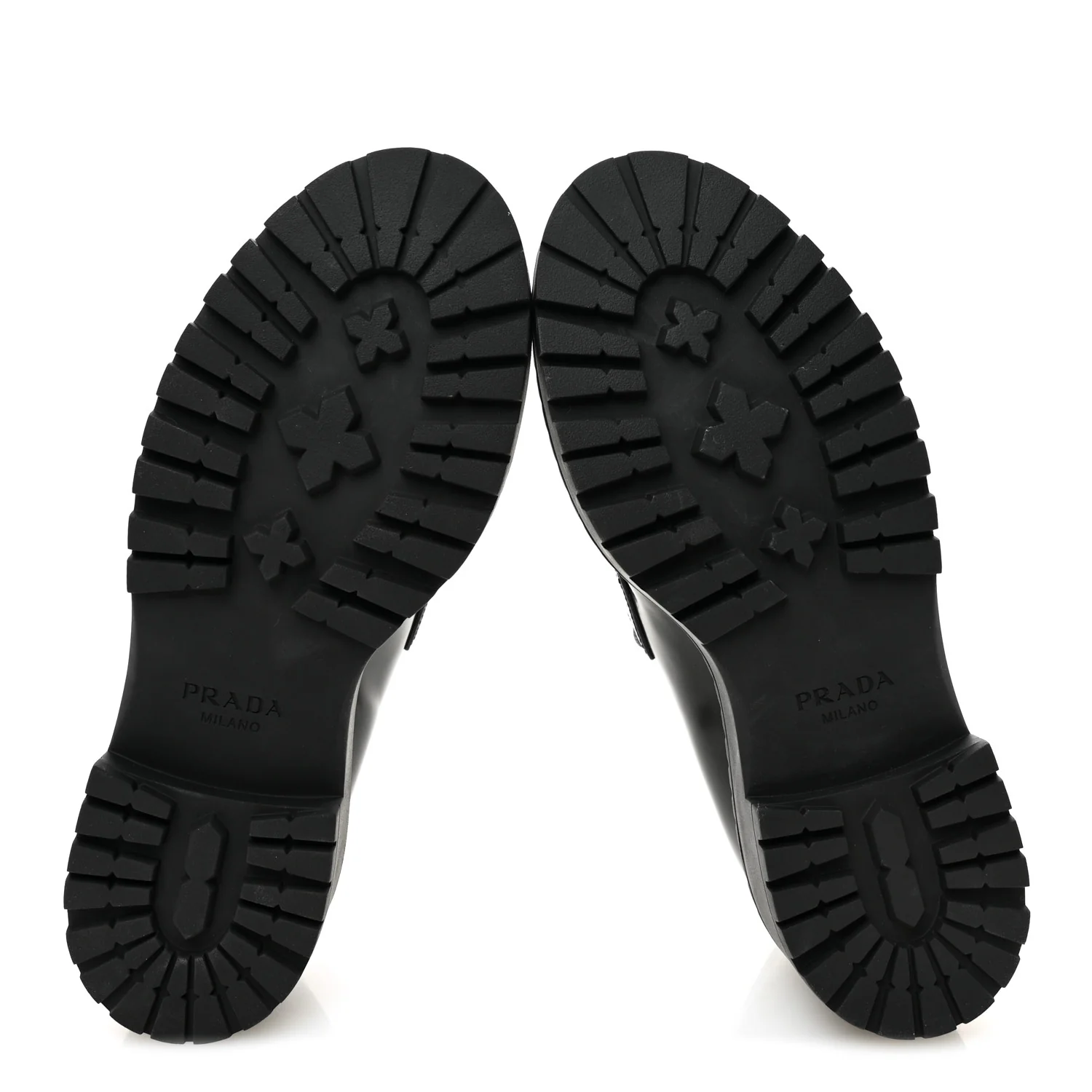 Metal Triangle Logo Double Chocolate Loafers 38.5 Black - Image 6