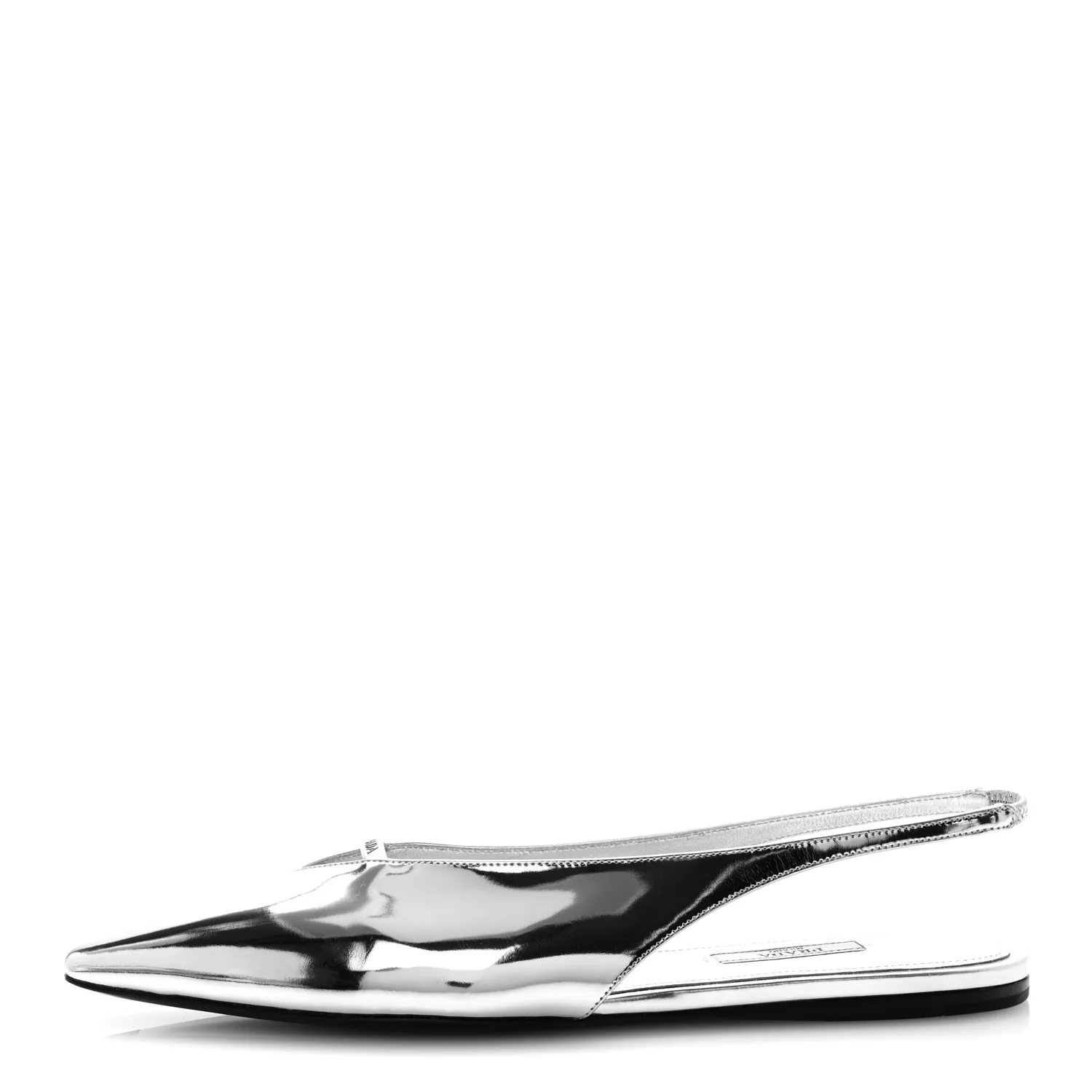 Metallic Calfskin Slingback Ballerinas 39.5 Silver