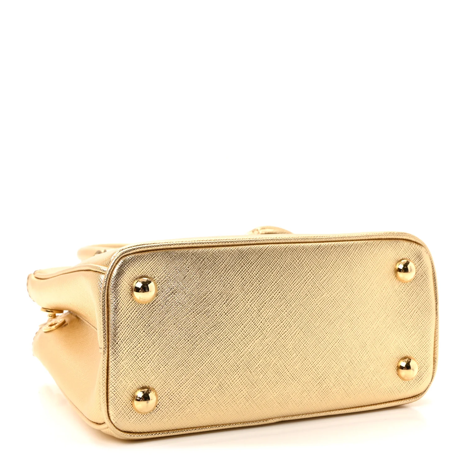 Metallic Saffiano Lux Mini Galleria Double Zip Tote Platino - Image 4