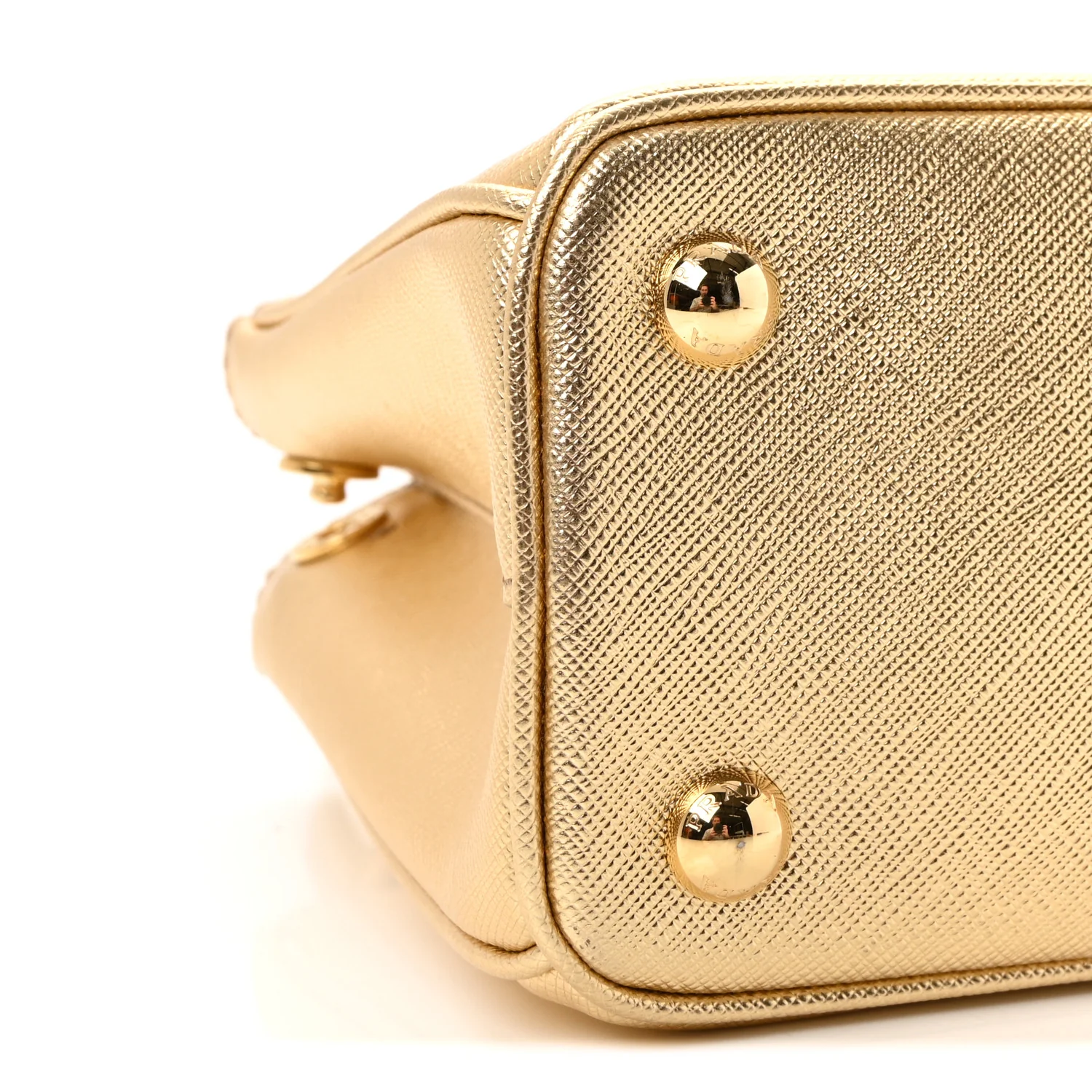 Metallic Saffiano Lux Mini Galleria Double Zip Tote Platino - Image 8