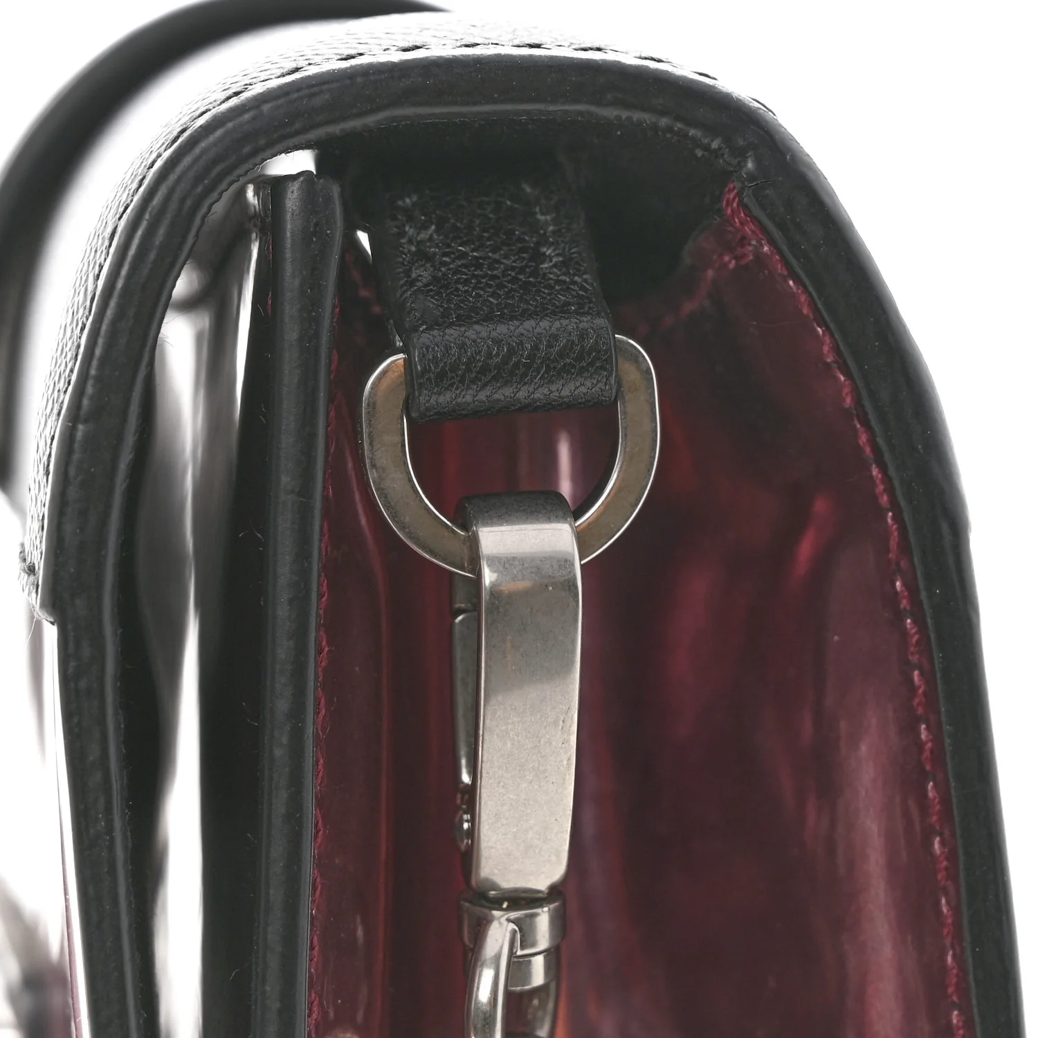 Metallic Vitello Saffiano Cahier Bag Ibisco Black - Image 12