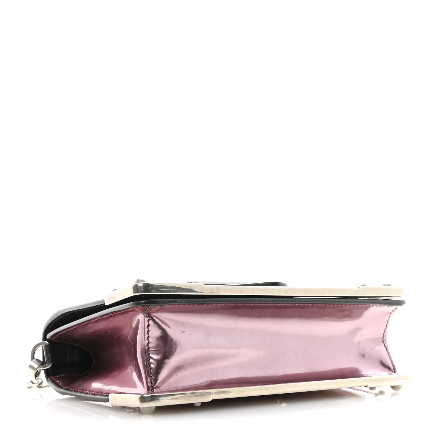 Metallic Vitello Saffiano Cahier Bag Ibisco Black - Image 4