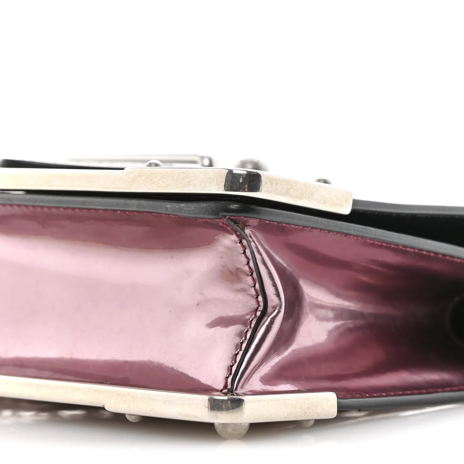 Metallic Vitello Saffiano Cahier Bag Ibisco Black - Image 9