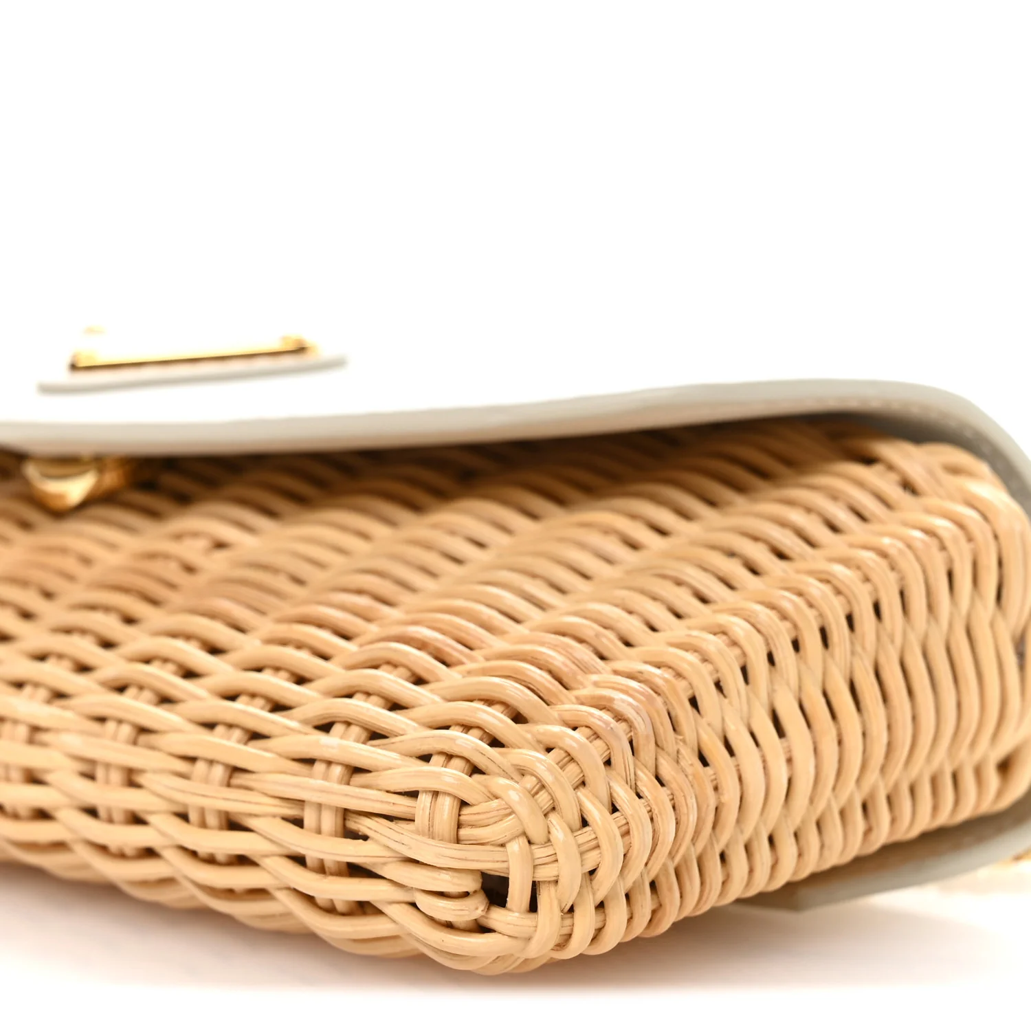 Midollino City Calfskin Mini Bag Naturale White - Image 10